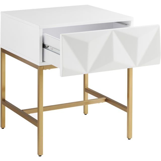 Leonique Beistelltisch »Minfi«, Schublade mit 3D-Front, auch als Nachttisch  geeignet, Breite 50 cm jetzt kaufen