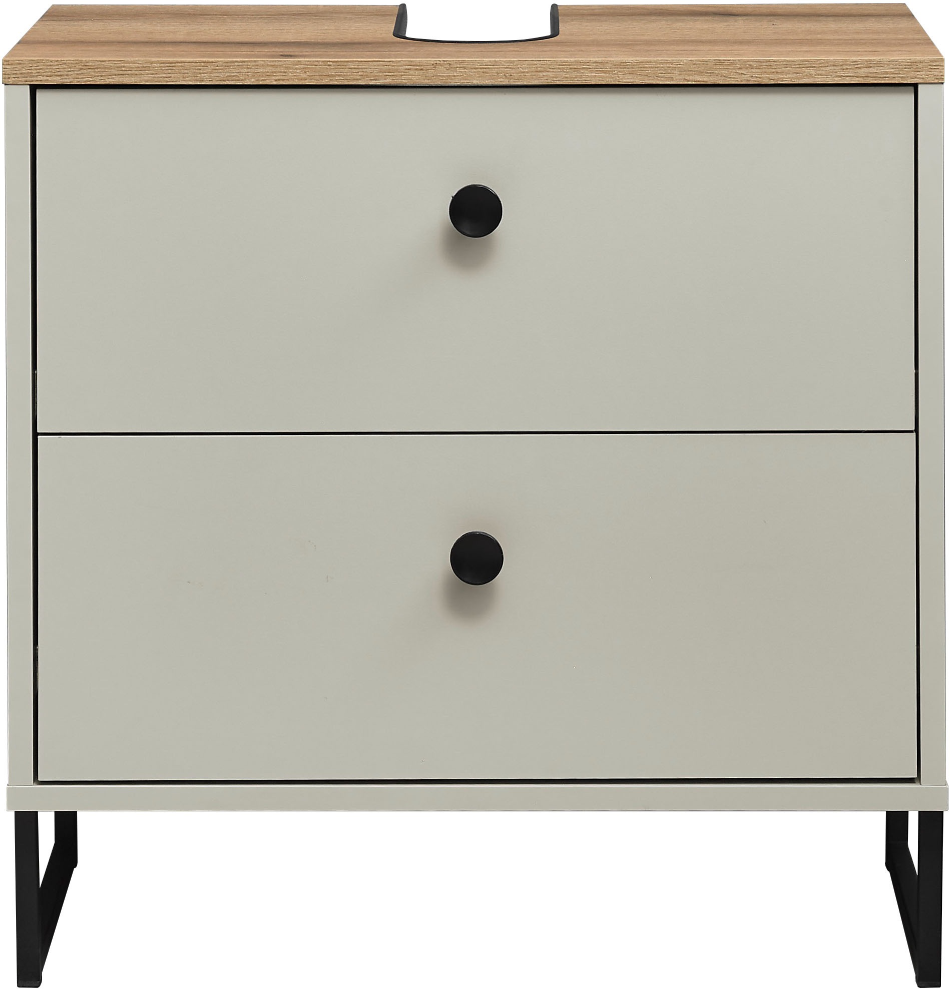 BASIC by Balculina Armoire sous lavabo »Linea« 1 cuis tlg. Largeur 60cm, pieds profilés en U, extension sous plan