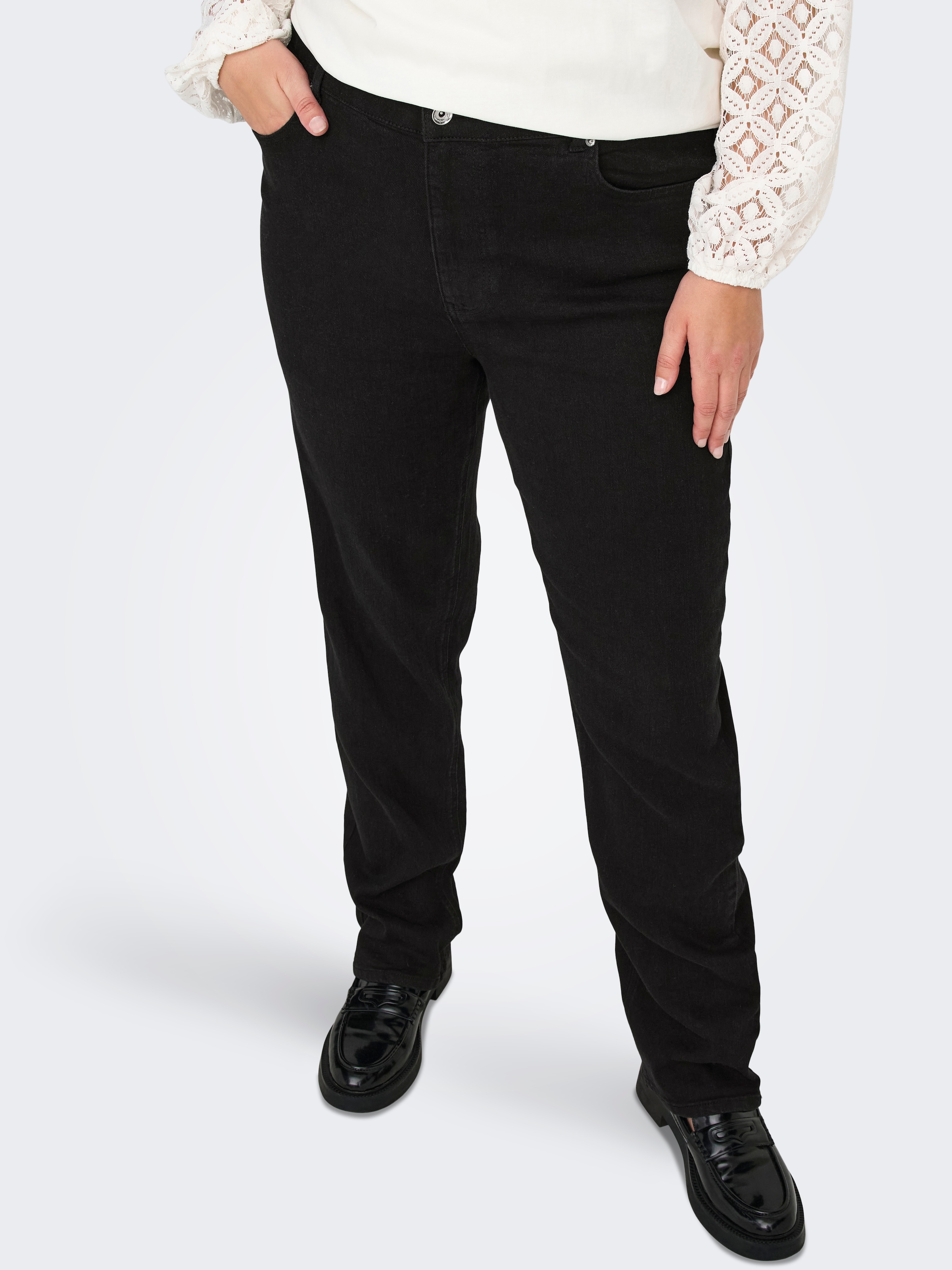 ONLY CARMAKOMA Jeans droit »CARCRUZ EX HW STRAIGHT DNM PIMBOX BF«