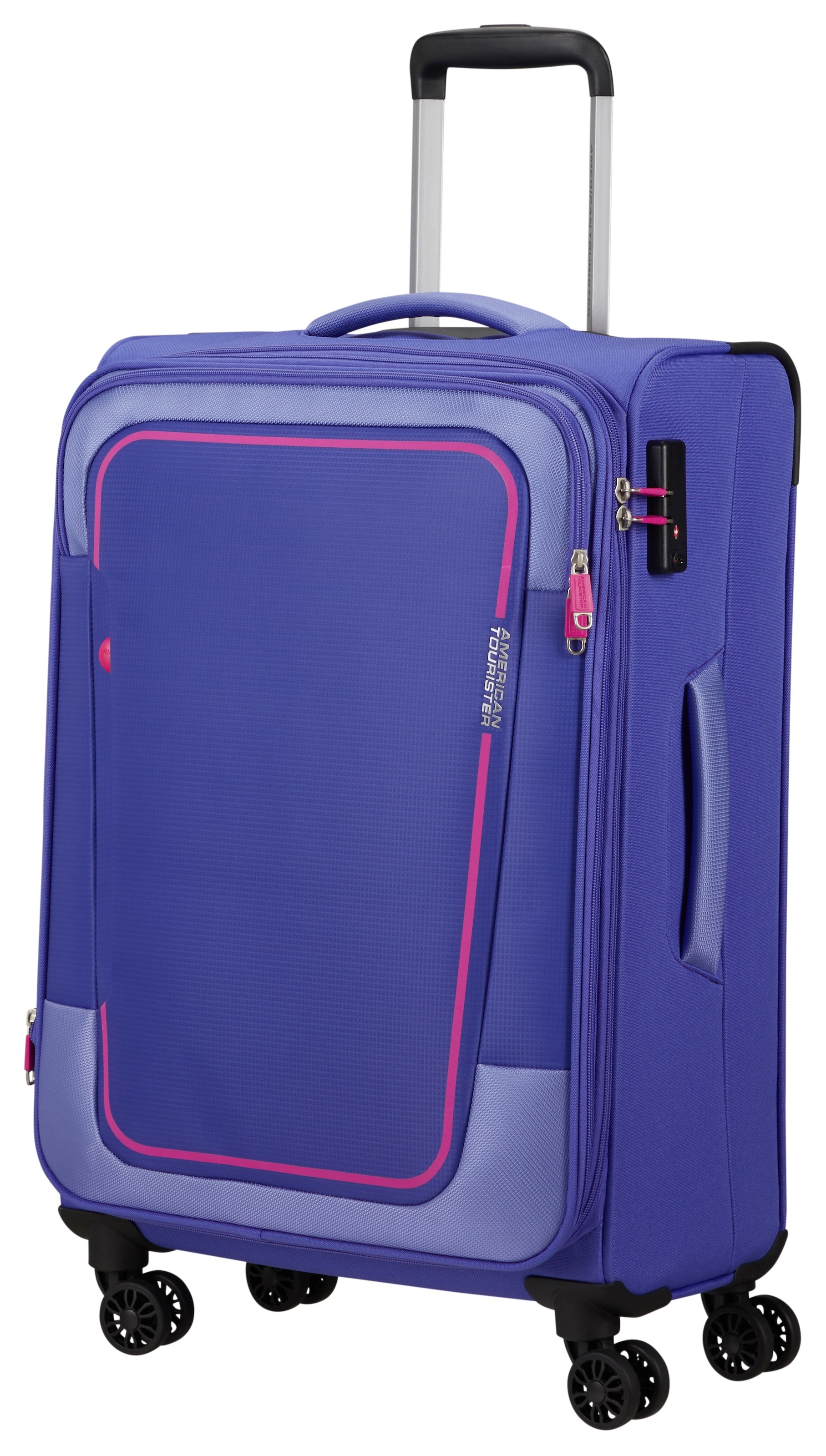 American Tourister® Weichgepäck-Trolley »PULSONIC, in verschiedenen Farben und Grössen«, 4 Rollen, Reisekoffer Weichschalenkoffer TSA-Schloss