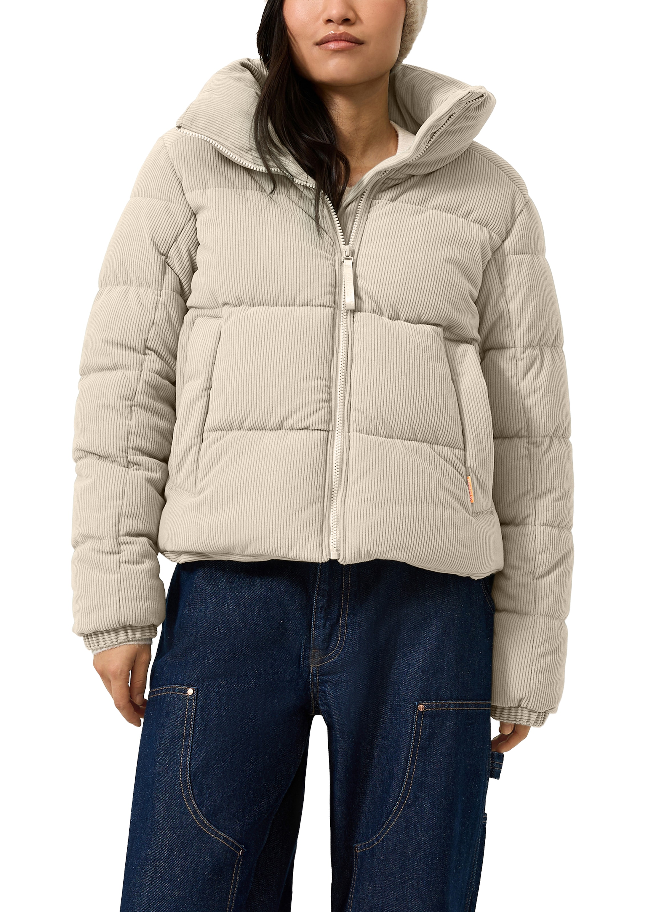 Image of QS Steppjacke ohne Kapuze Winterjacke in Cord-Optik mit Stehkragen