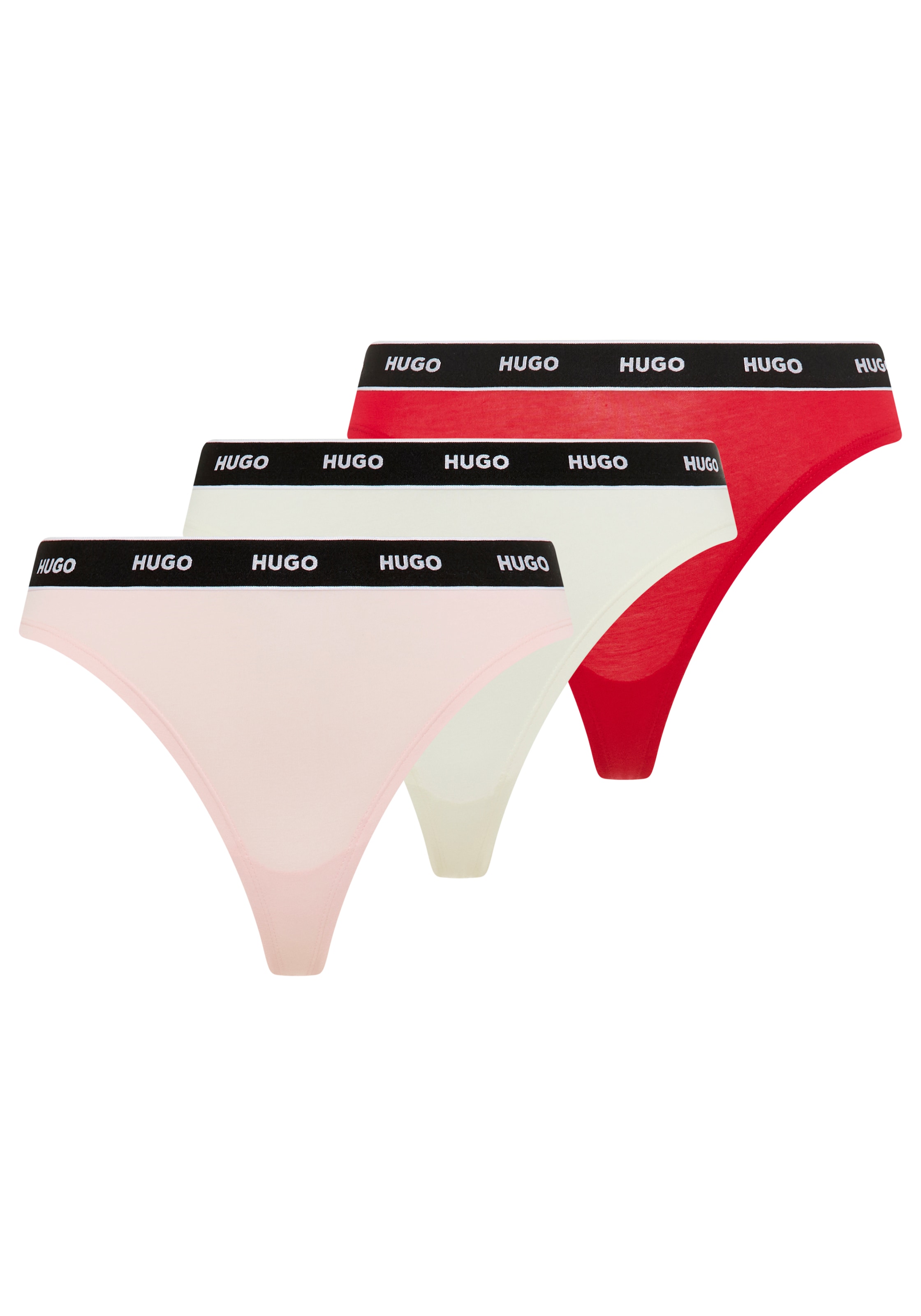 HUGO Underwear String »TRIPLET THONG STRIPE« ceinture élastique avec logo, ajustée