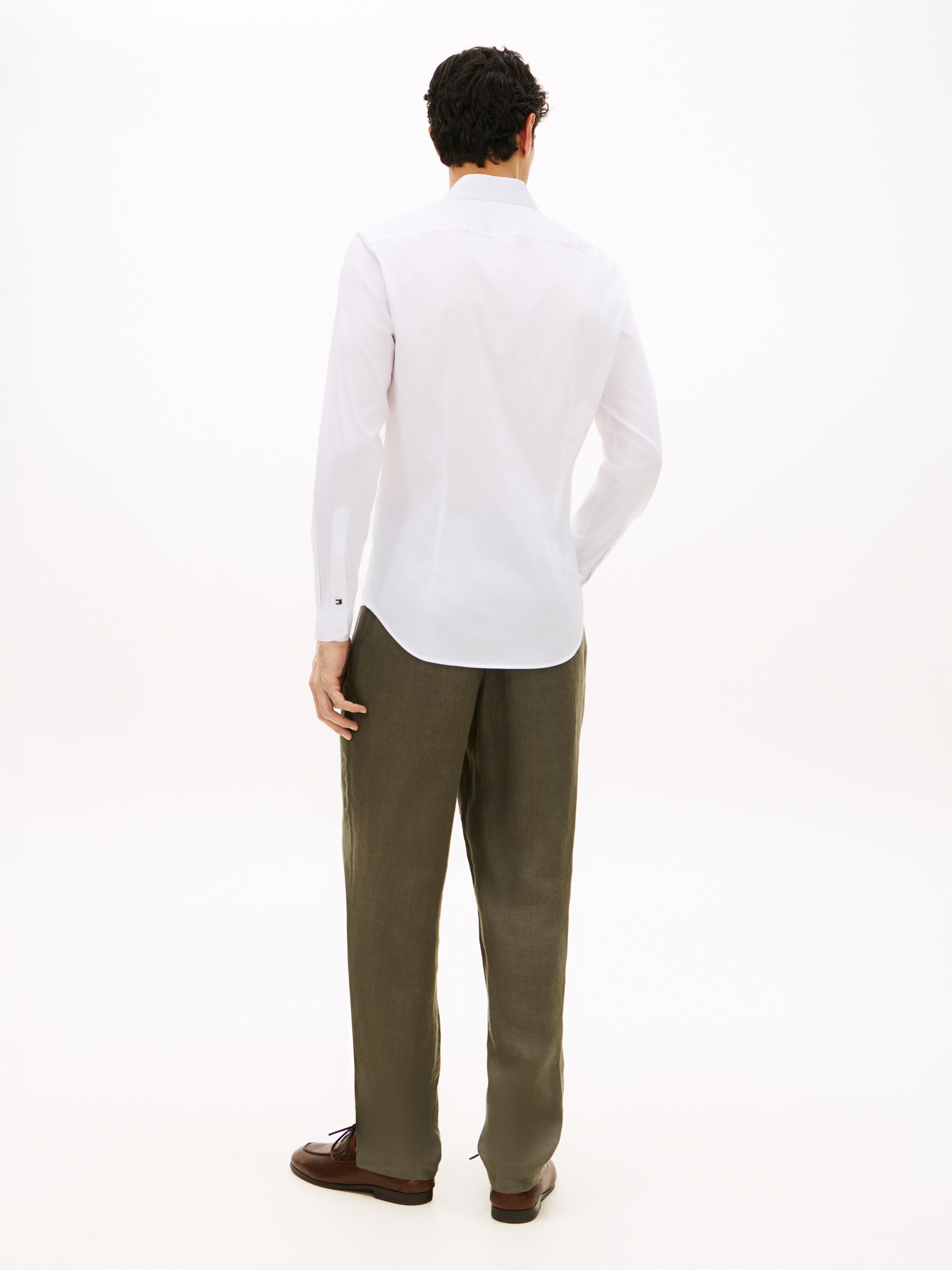 Tommy Hilfiger Chemise à manches longues »DC FLEX COLLAR SOLID« Technologie Flex Collar, col élastique pour un ajustement confortable