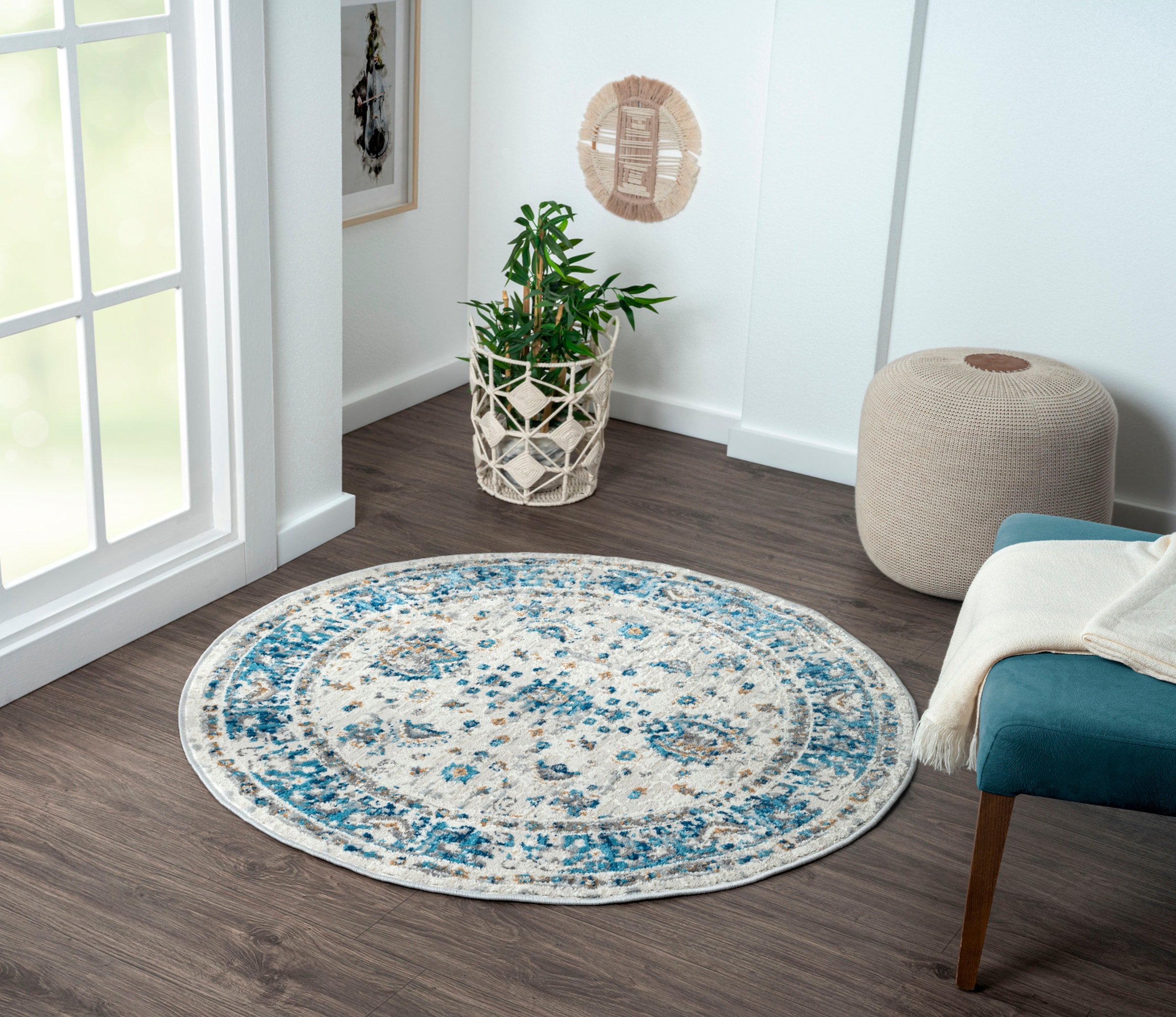 Image of Myflair Möbel & Accessoires Teppich "My Heriz" rund 8 mm Höhe Kurzflor, klassisches Orient Design, besonders weich durch Microfaser