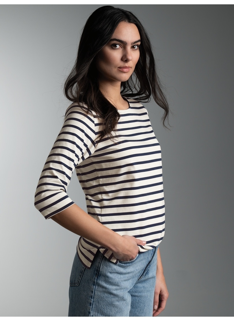 Image of Trigema T-Shirt "TRIGEMA 3/4 Arm T Shirt mit Ringelmuster "Sail"" 1