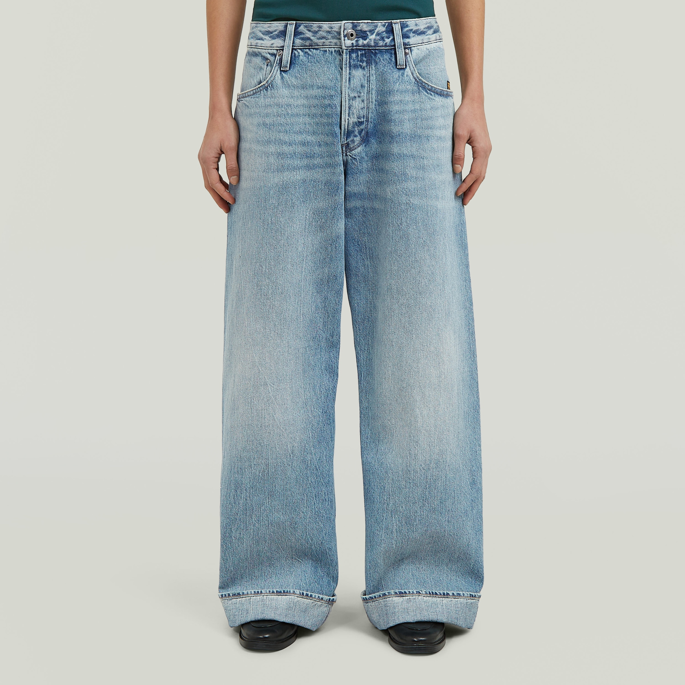 Image of G-STAR Loose-fit-Jeans "Roxx Wide Wmn" mit Umschlagsaum