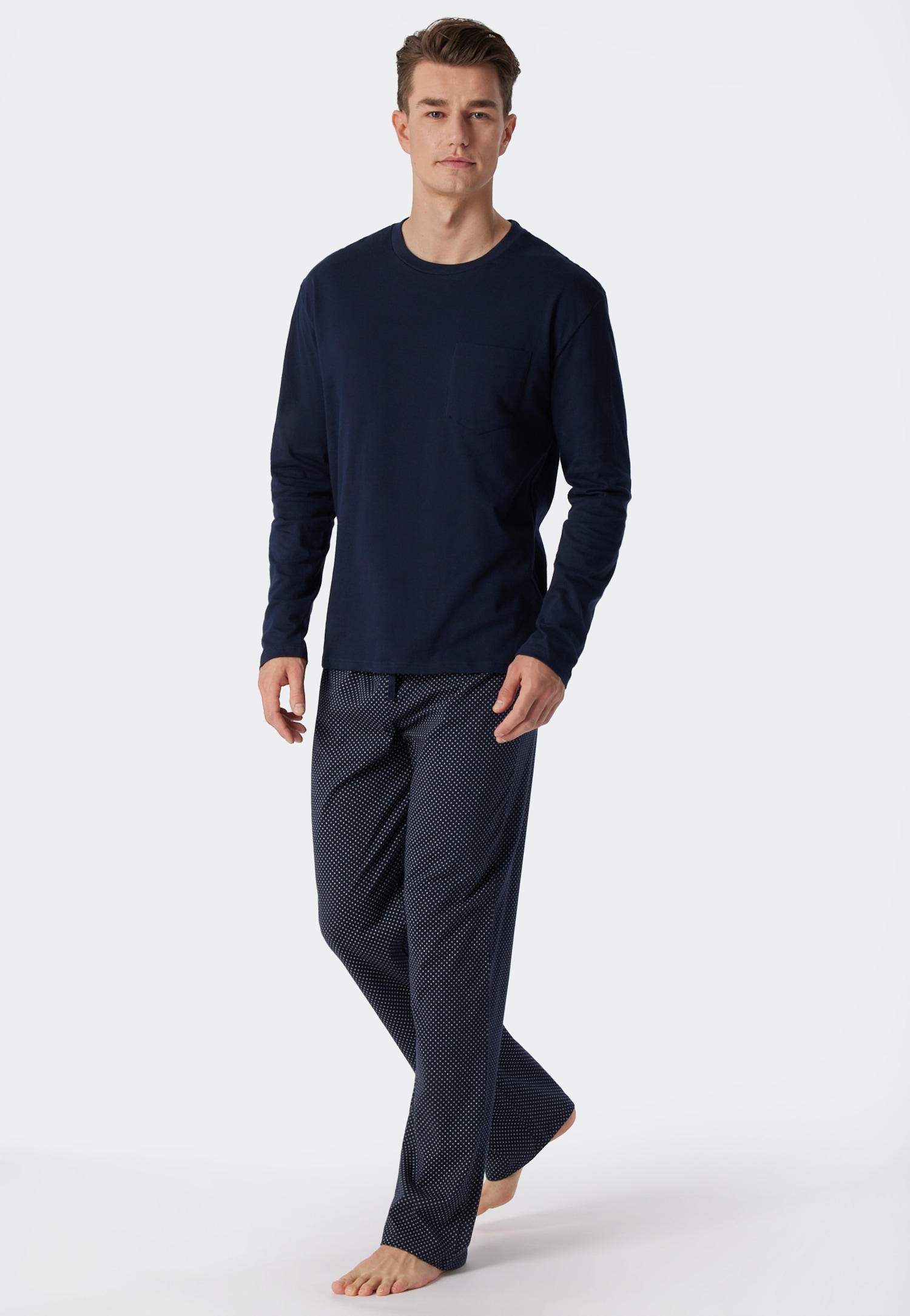 Image of Schiesser Pyjama "Ebony" 2 tlg. mit rundem Halsausschnitt