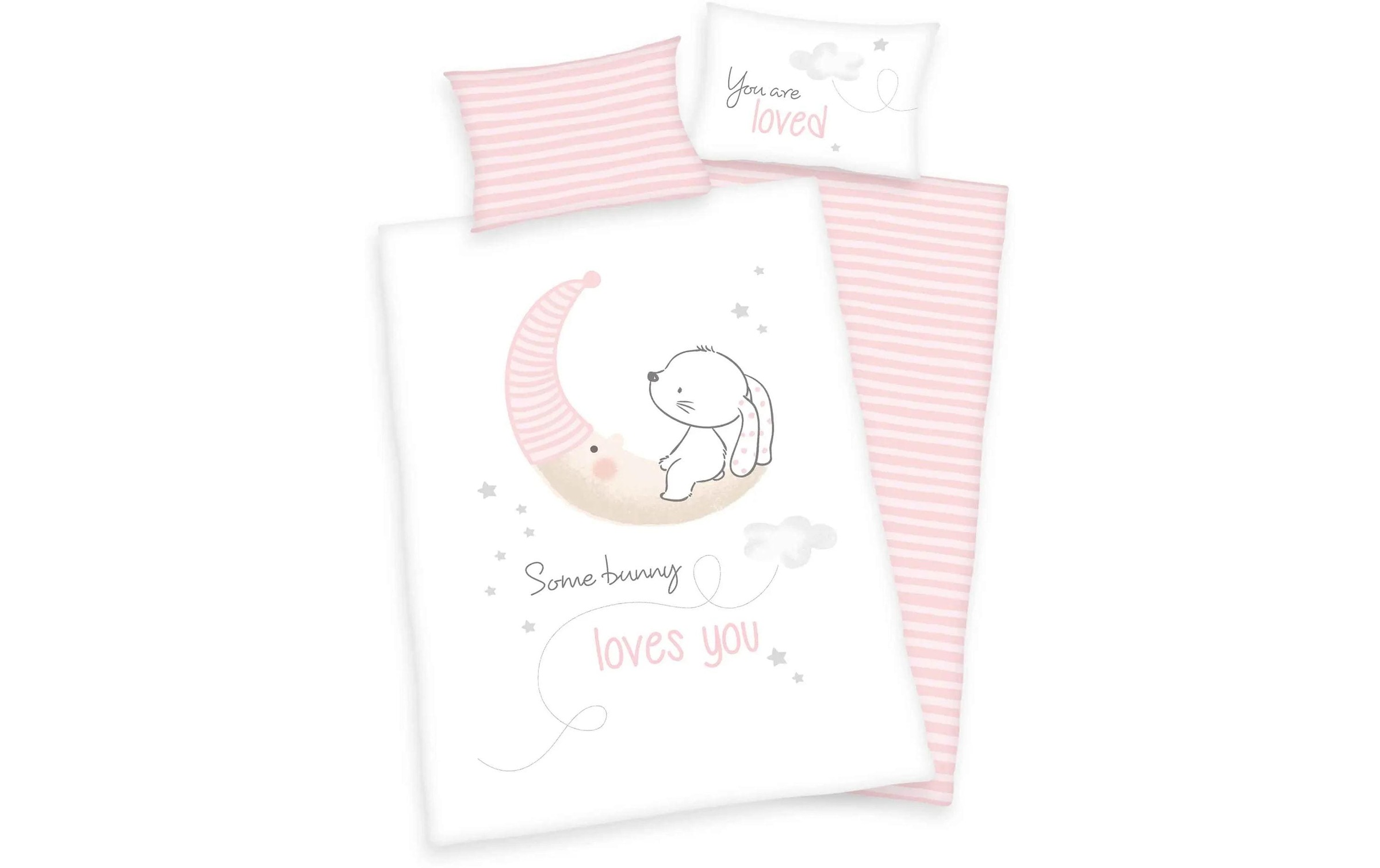 Image of Herding Kinderbettwäsche "Baby Best "Little Bunny"" mit Mond und Hase