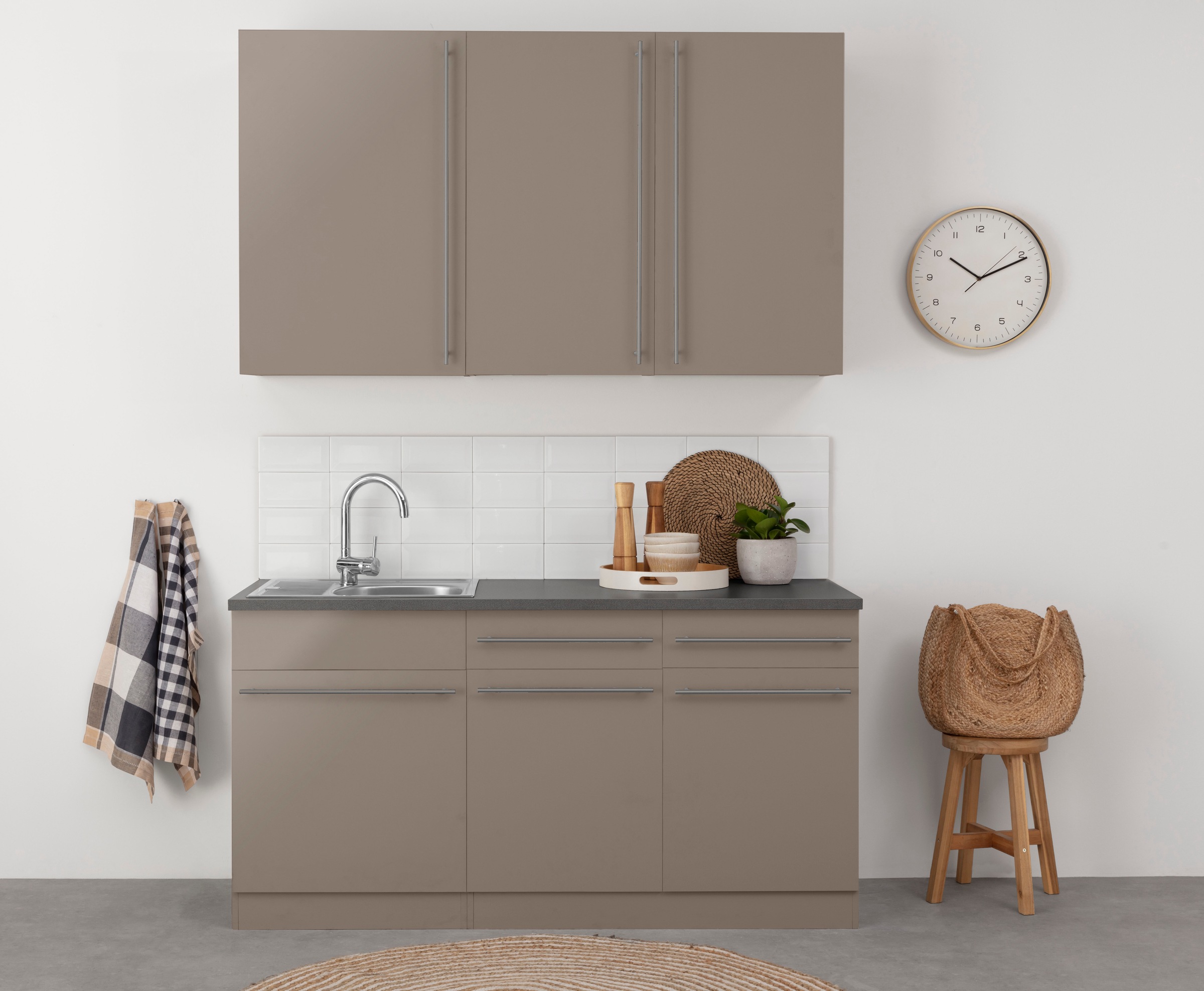 wiho Küchen Pantryküche "Chicago" ohne E-Geräte, Breite 160 cm
