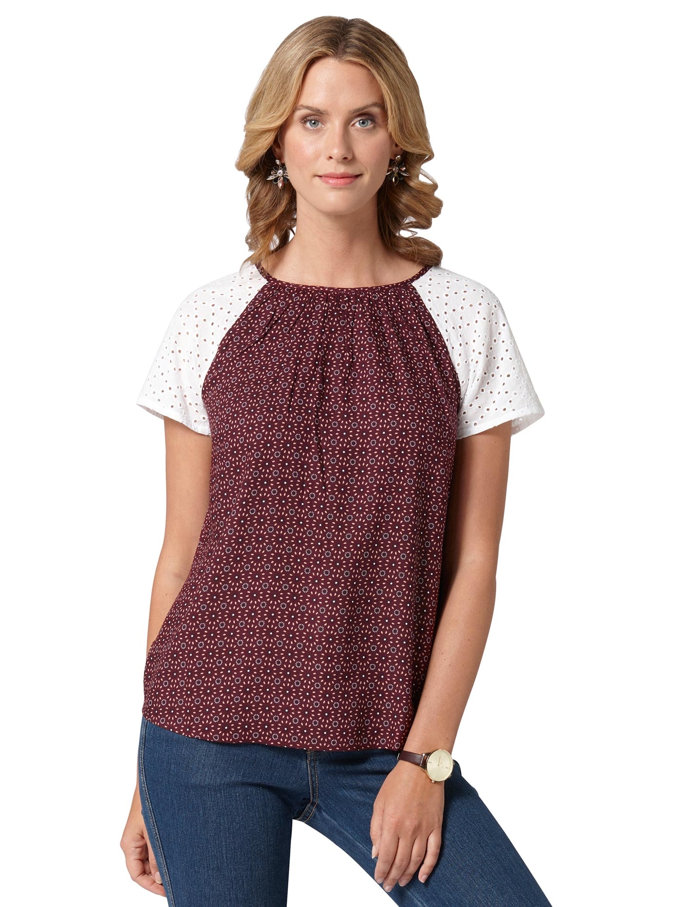 Bluse mit Madeira-Stickereien