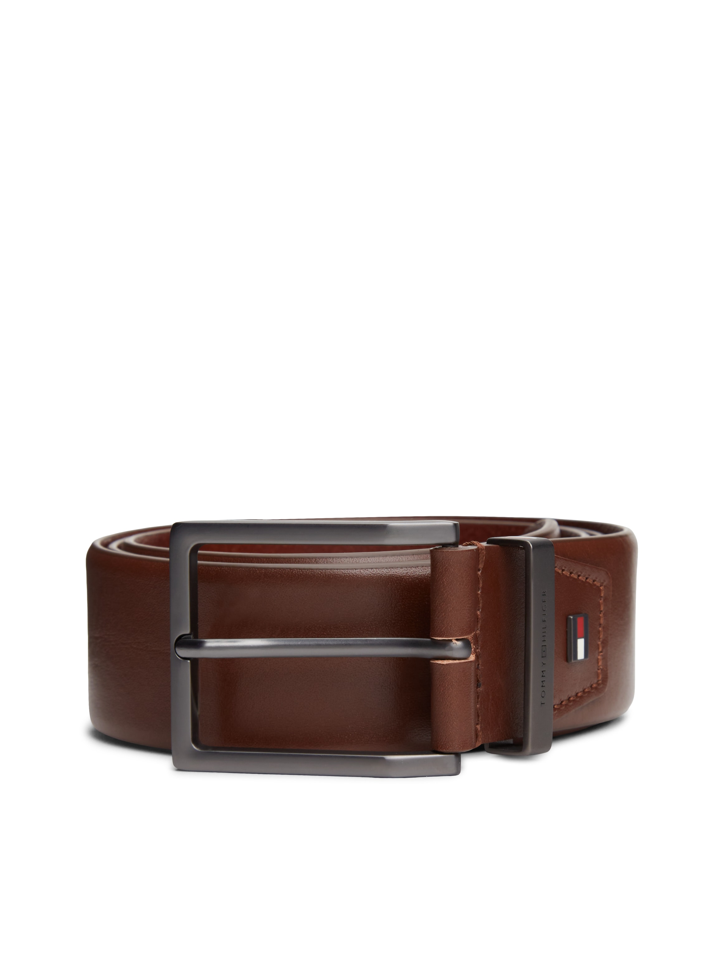 Image of Tommy Hilfiger Ledergürtel "OLIVER SEASONAL" mit eckiger Schnalle und Flag, Breite: 4cm