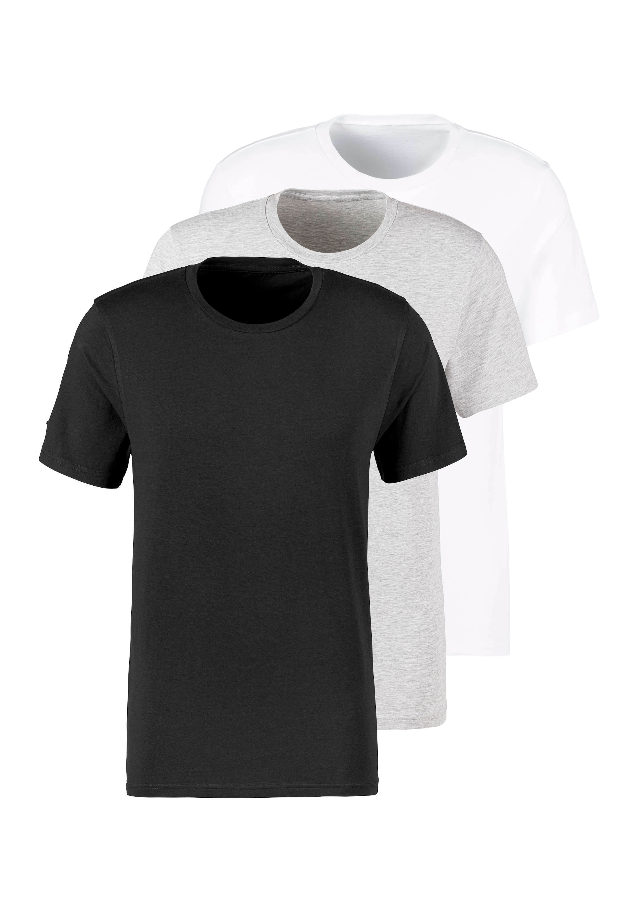 Bruno Banani T-Shirt, (Packung, 3 tlg.), mit Rundhals-Ausschnitt