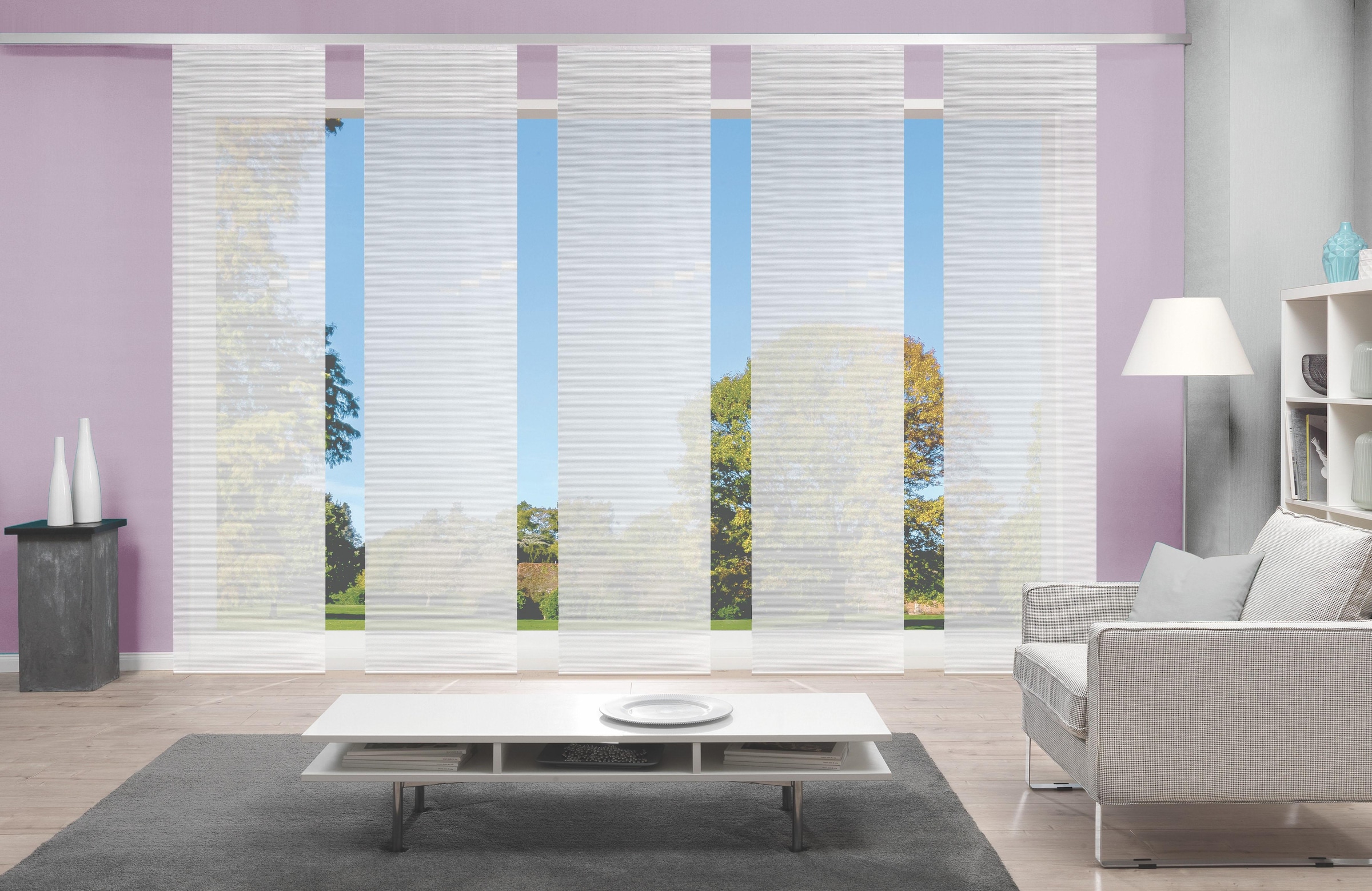 Image of Vision S Schiebegardine "5ER SET ROM" Paneelwagen 5 Stk. tlg. HxB: 260x60, Schiebevorhang 5er Set Uni