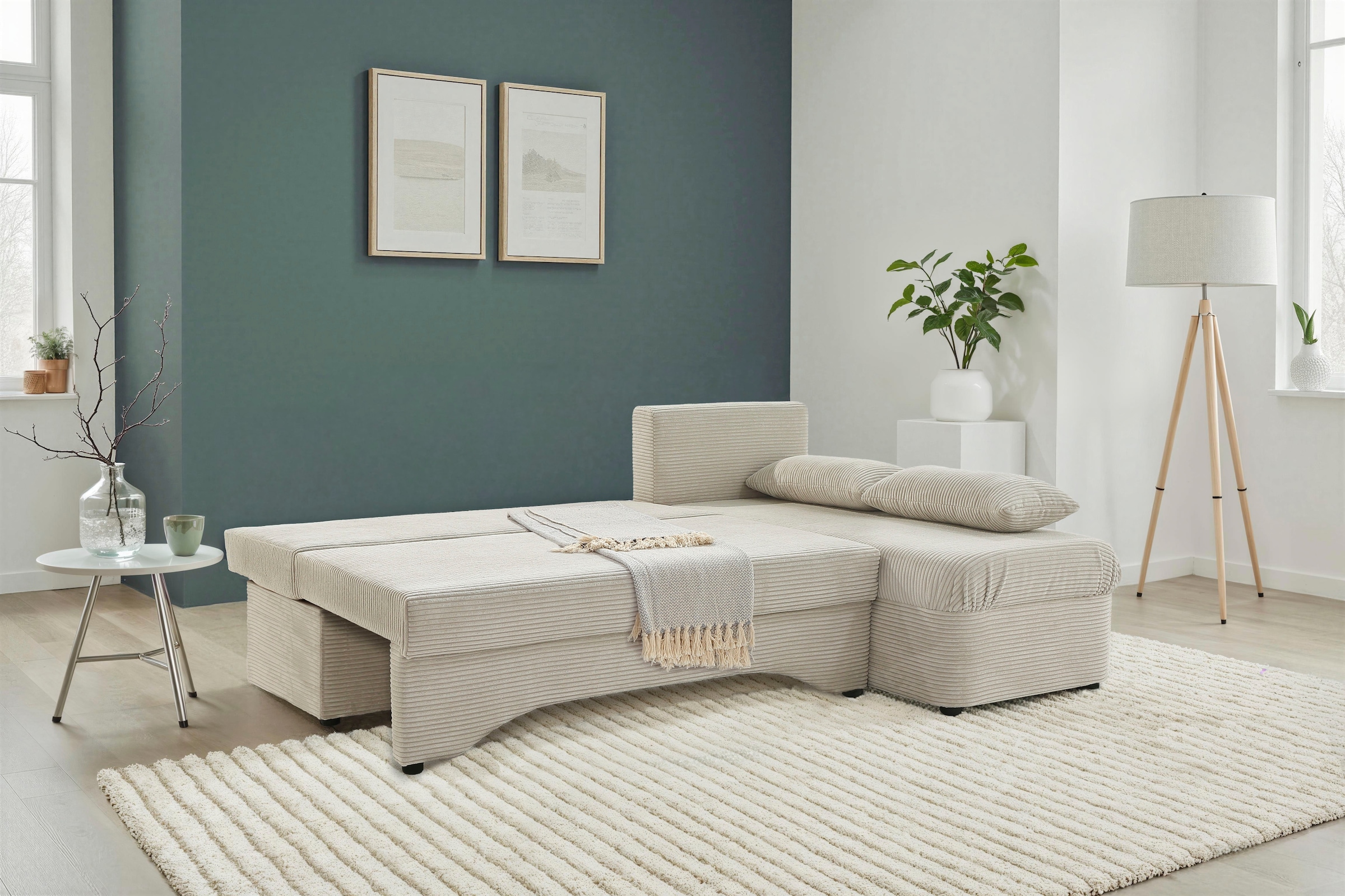 Jockenhöfer Gruppe Ecksofa »L-Form, B: 191 cm« mit Bettfunktion & Bettkasten
