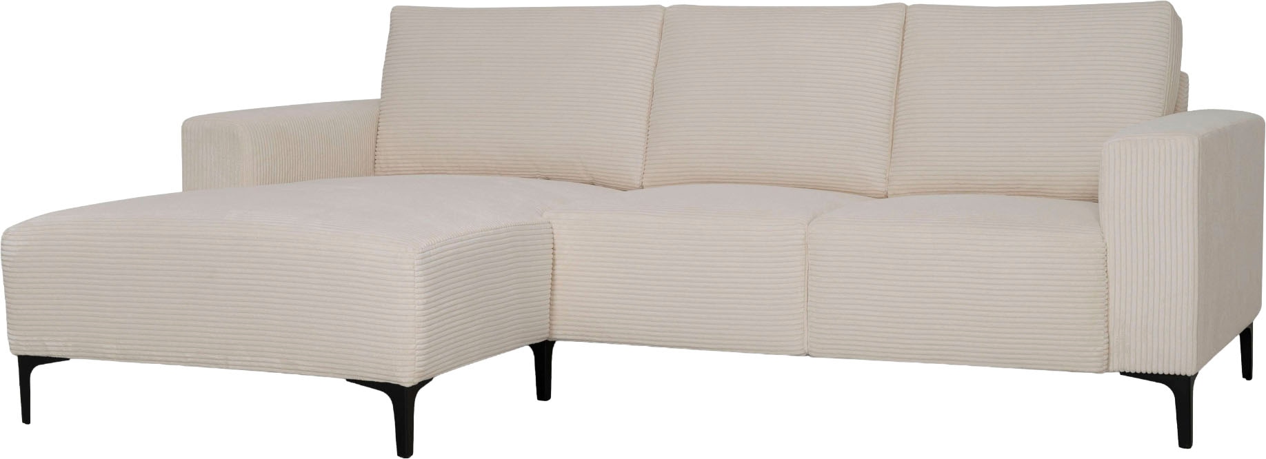 Home affaire Ecksofa »Tournon L-Form, Breite 232 cm, Breitcord« Designsofa im nordischen Stil, Wellenunterfederung, Metallfüsse