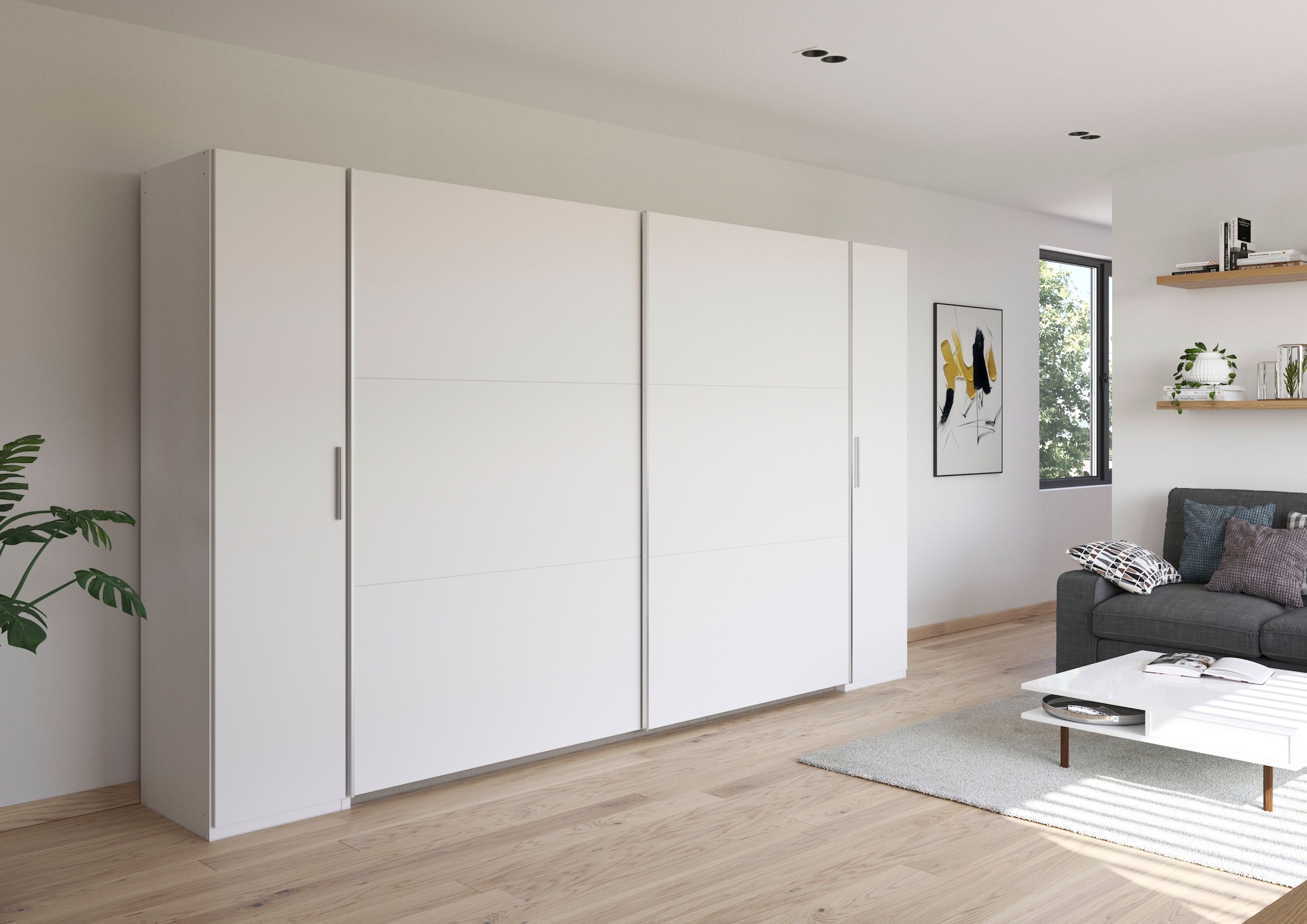 rauch Schwebetürenschrank »Kleiderschrank Drehtürenschrank Schrank Garderobe KRONACH TOPSELLER«, mit Dreh- und Schwebetüren und vielen Einlegeböden MADE IN GERMANY