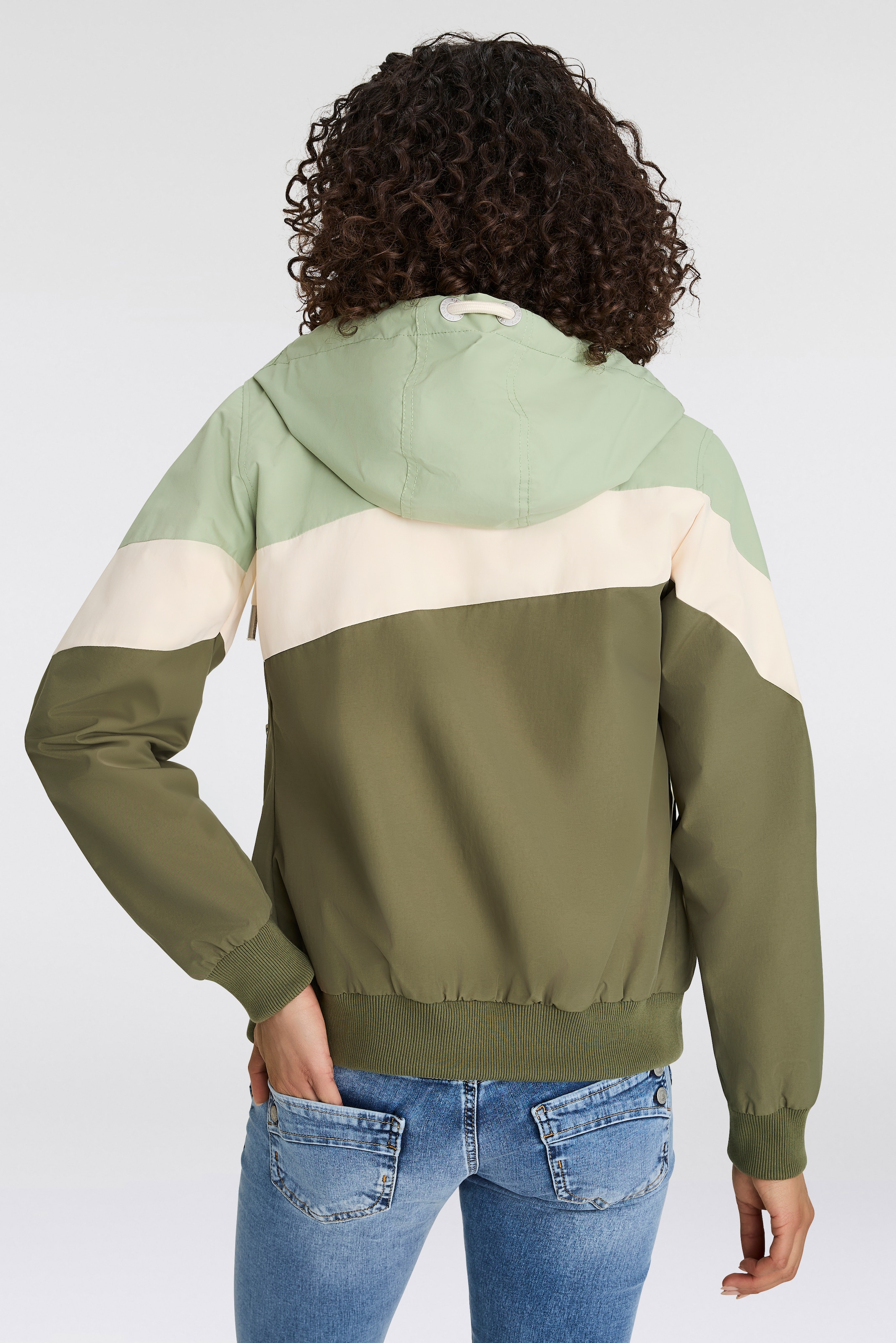 Ragwear Funktionsjacke »NUGGIE OMBRE O«, mit Kapuze, Übergangsjacke aus wasserabweisendem Material