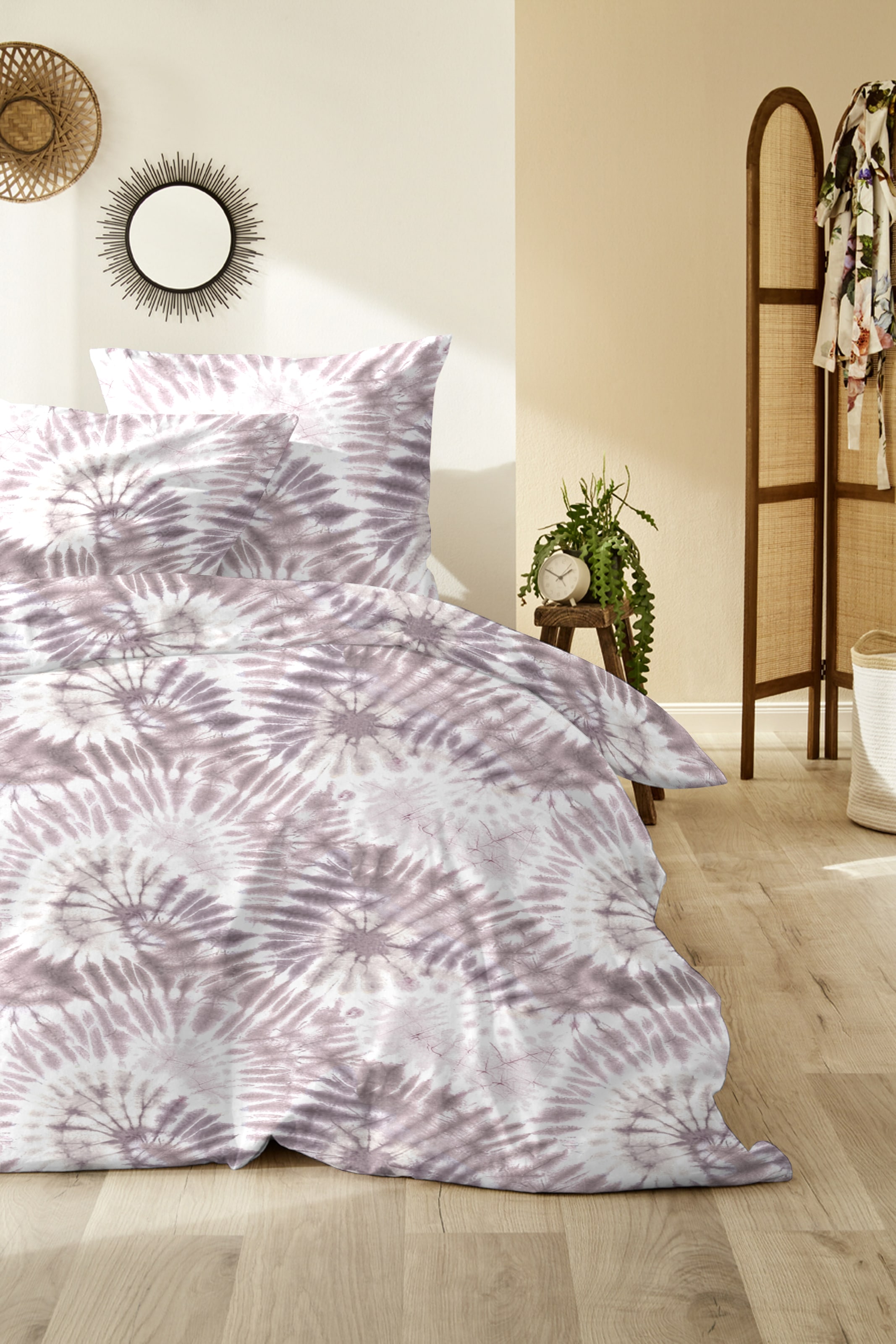 Primera Bettwäsche "Primera Renforce-Bettwäsche Swirl" 2 Stk. in einem lebhaften Batik-Look