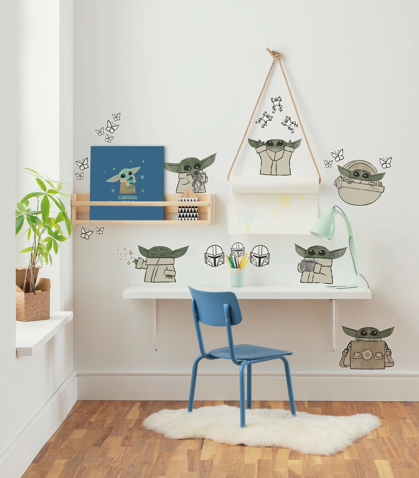 Image of Komar Wandtattoo "Star Wars The Mandalorian Grogu Cute" 50 x 70 cm (Breite x Höhe) - Kinderzimmer, Wandsticker