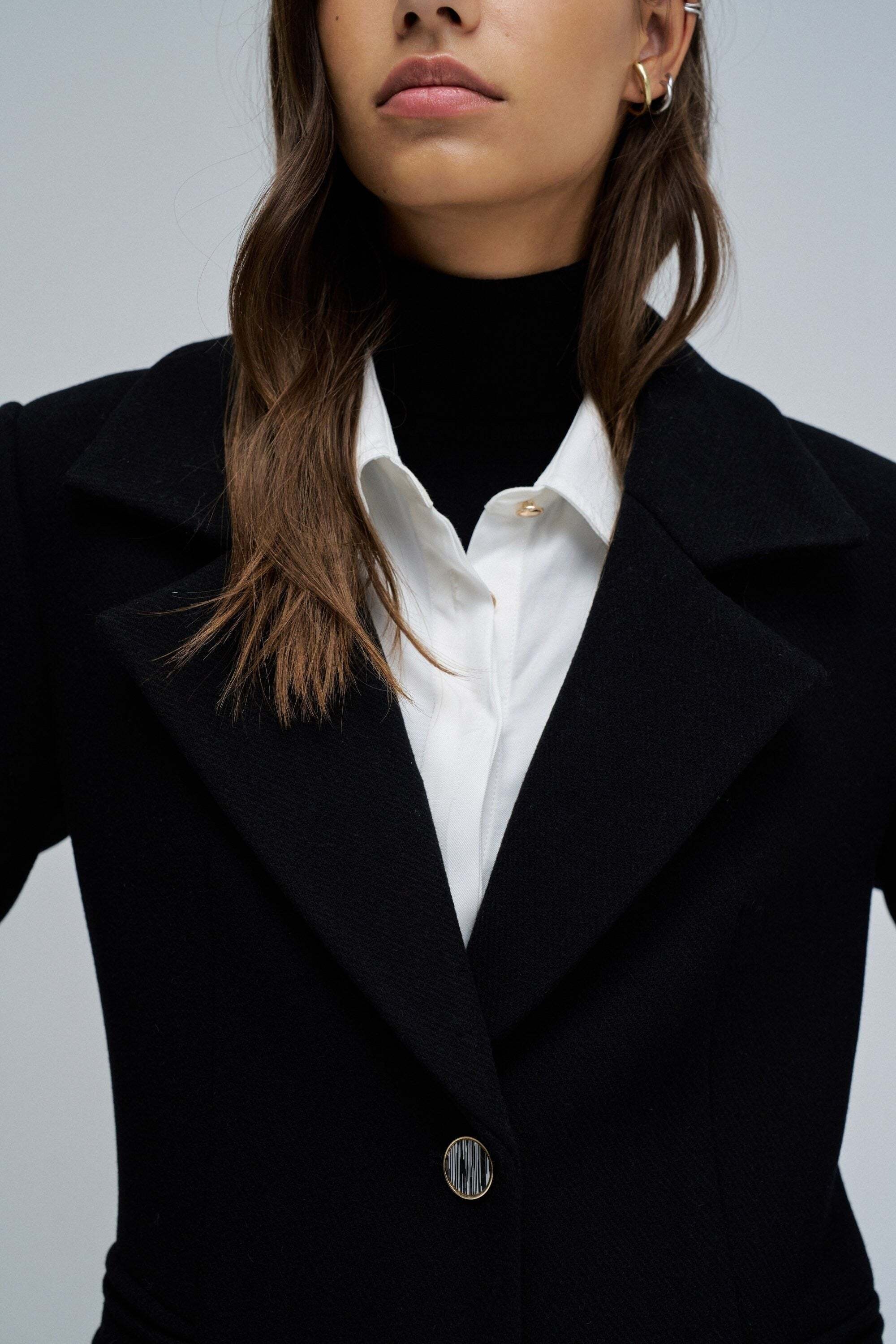 Salsa Veste en laine »Salsa Jeans Wollmantel Wool Coat With Faux Fur Collar«