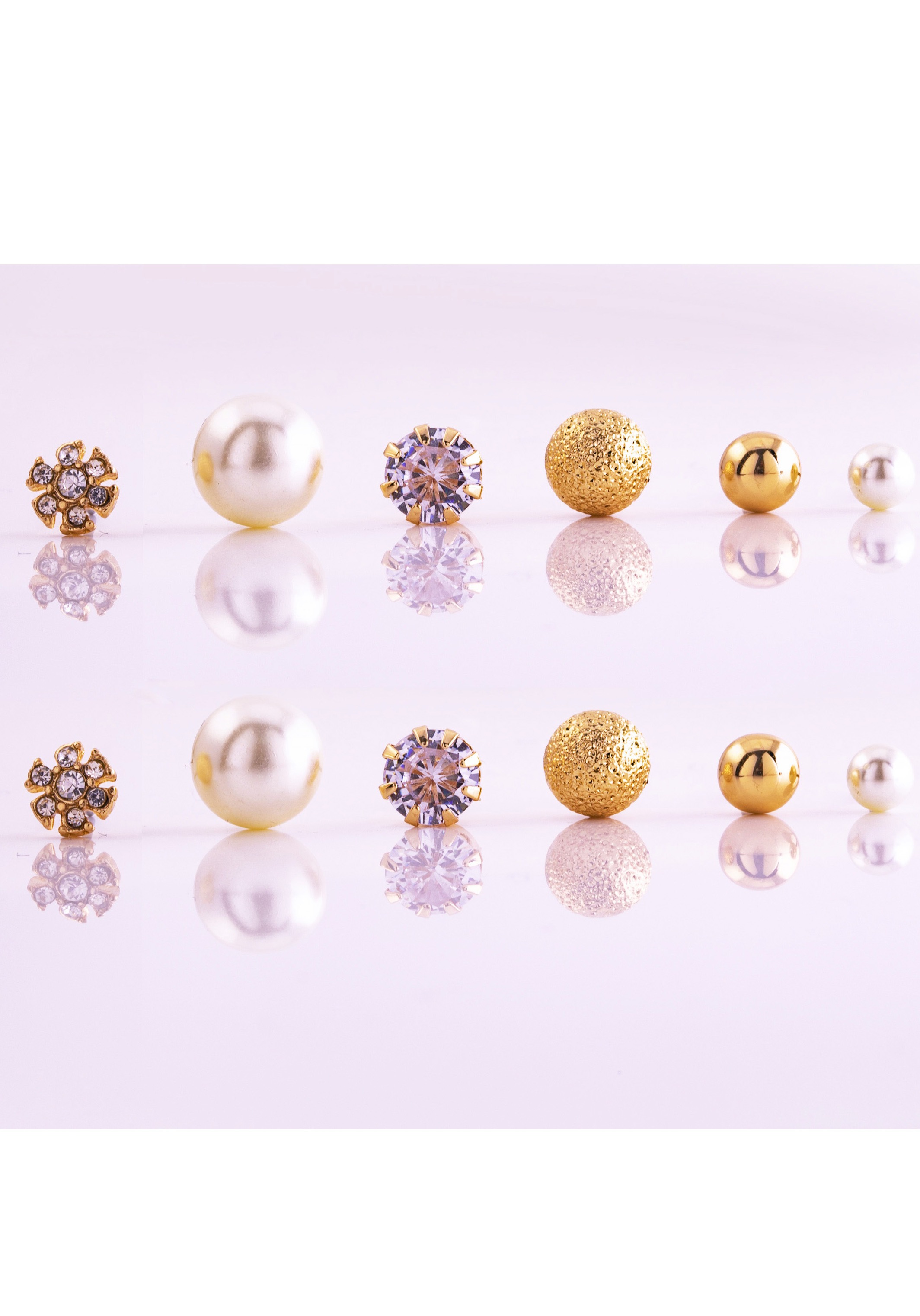 Image of J.Jayz Ohrstecker-Set »mit schimmernden und glitzernden Details«, (Set, 12 tlg.), mit Glassteinen und -perlen bei Ackermann Versand Schweiz