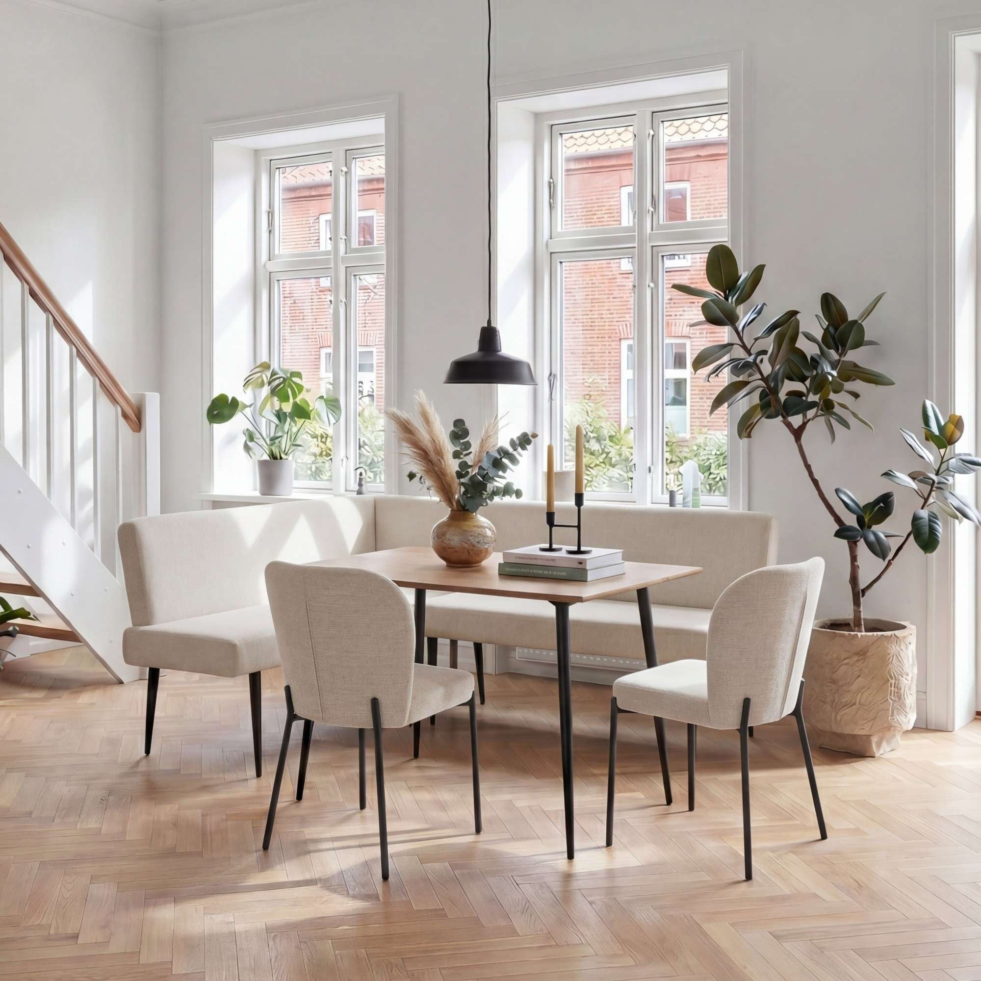 GOODproduct Esszimmerstuhl »Aniene« () 2 Stk.Gepolsterte Rückenlehne und Sitzfläche, Sitzhöhe 49 cm