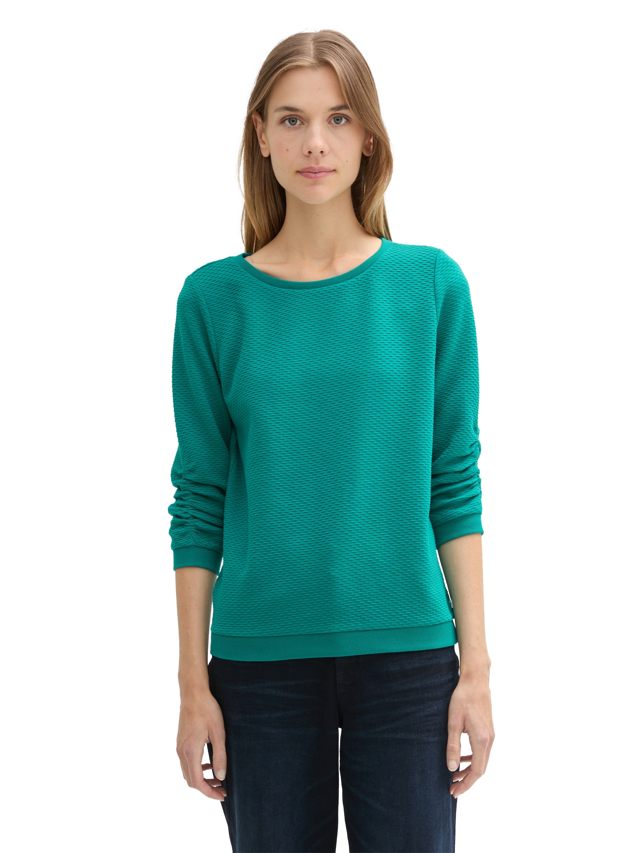 TOM TAILOR Denim Sweatshirt, mit besonderer Materialoberfläche