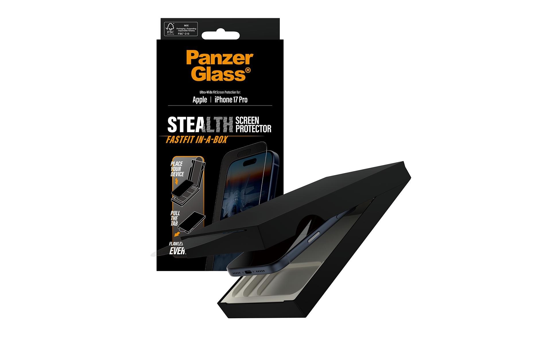 PanzerGlass Displayschutzfolie »Stealth Ultra Wide Fit iPhone 17 Pro« für iPhone 17 Pro
