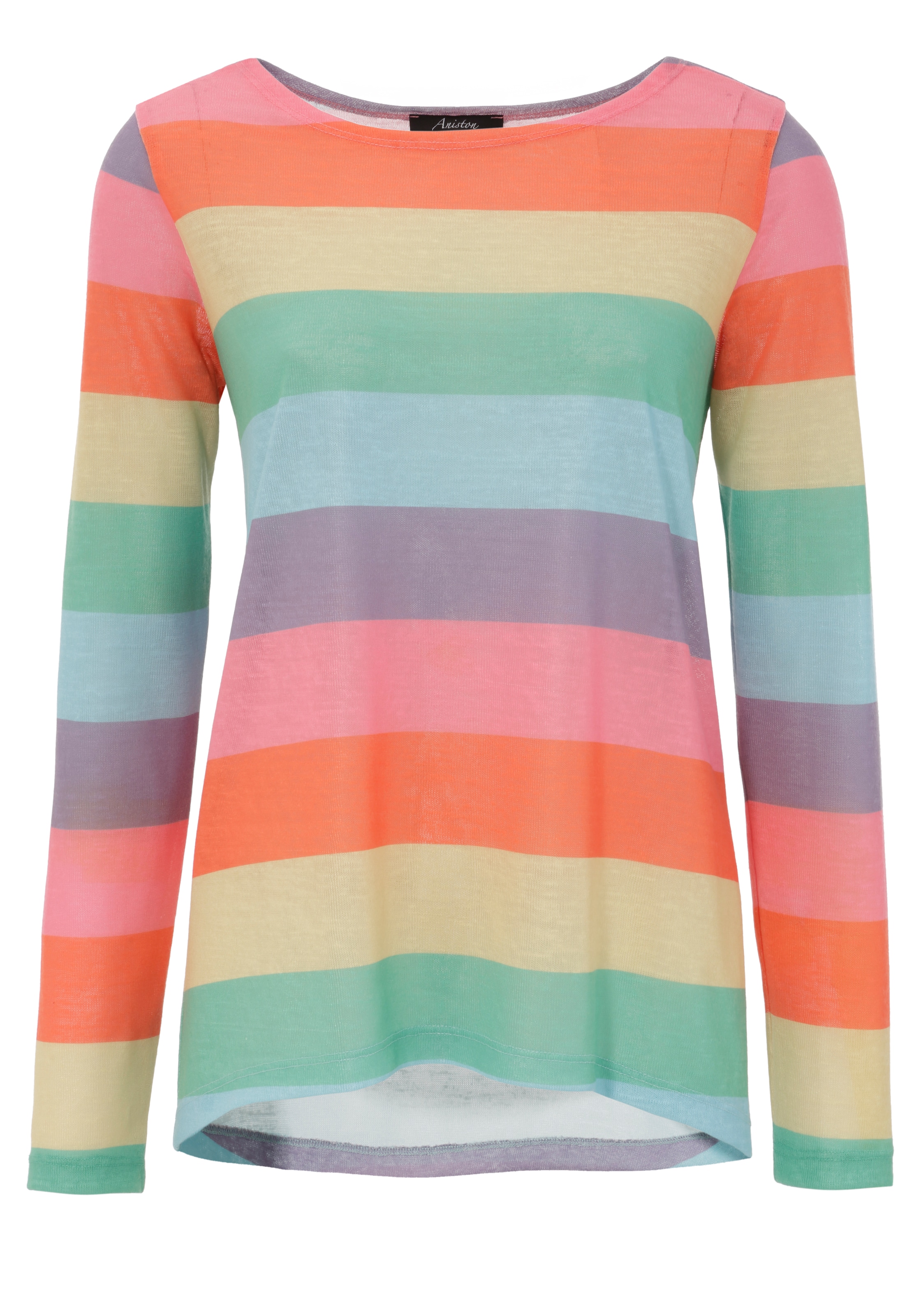 ♕ Aniston CASUAL farbstarken Langarmshirt, Streifen bestellen mit versandkostenfrei