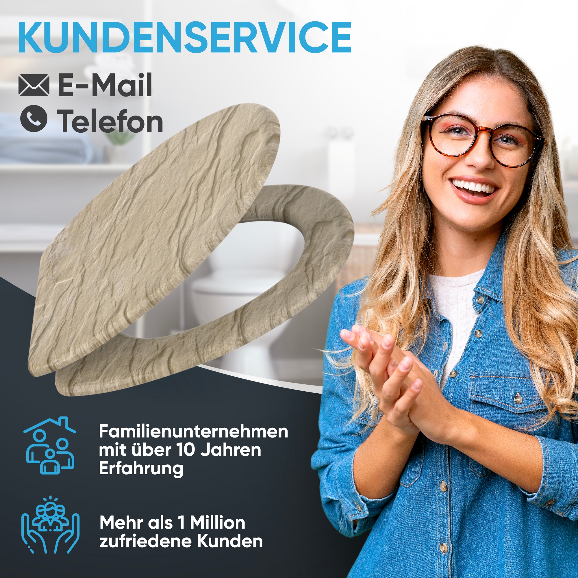 Sanilo WC-Sitz »Sand Stone mit Absenkautomatik & Quick Release« Premium Toilettendeckel, abnehmbar, leichte Montage von oben