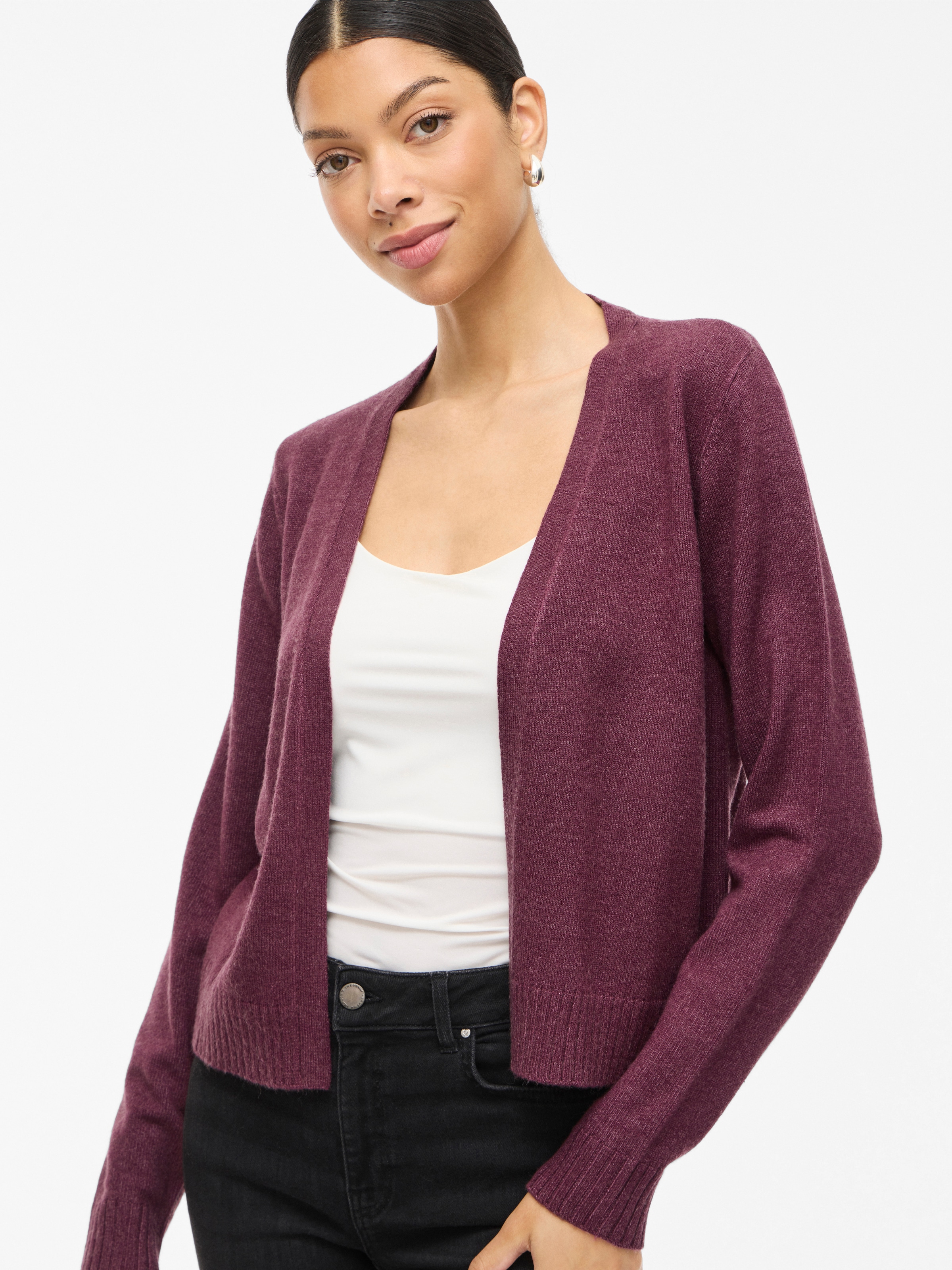 Vila Cardigan »VIRIL SHORT L/S KNIT CARDIGAN-NOOS« Materialmix, regular fit