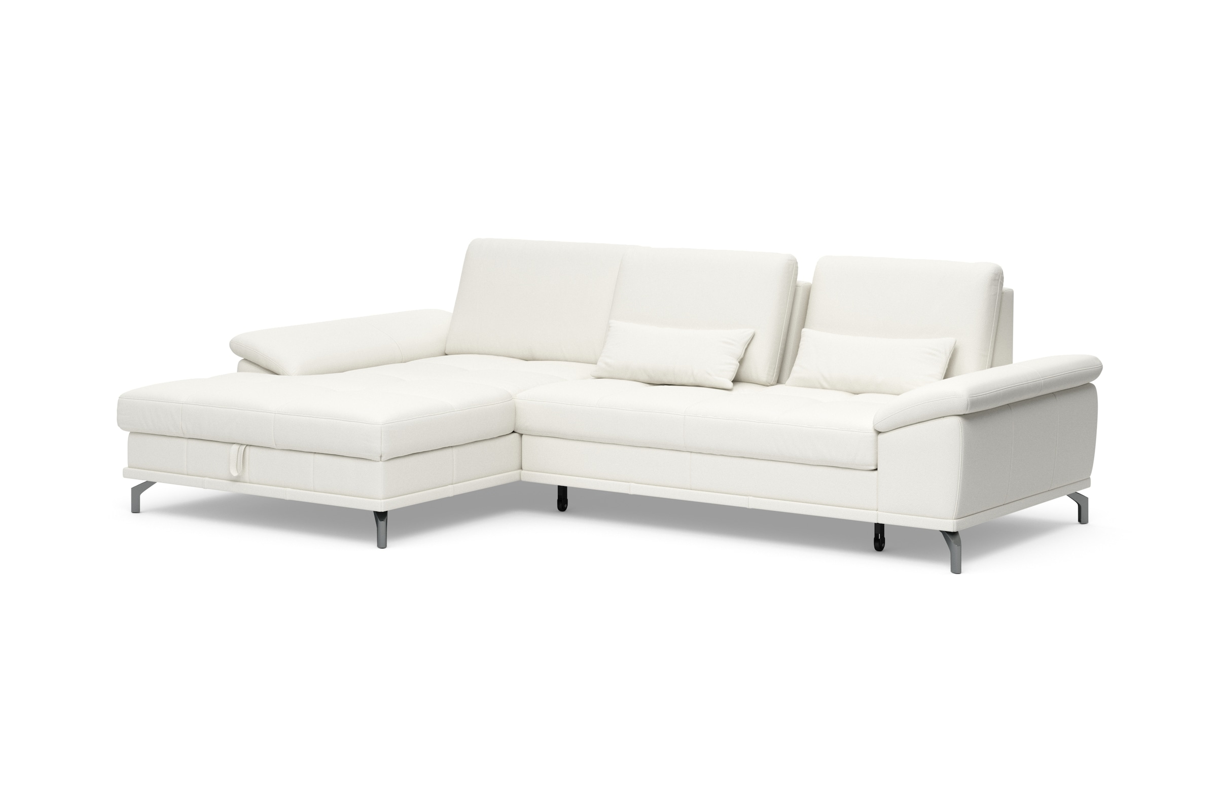 Places of Style Ecksofa Costello, mit Sitztiefenverstellung und Armlehnfunktion, incl. 3 Nierenkissen
