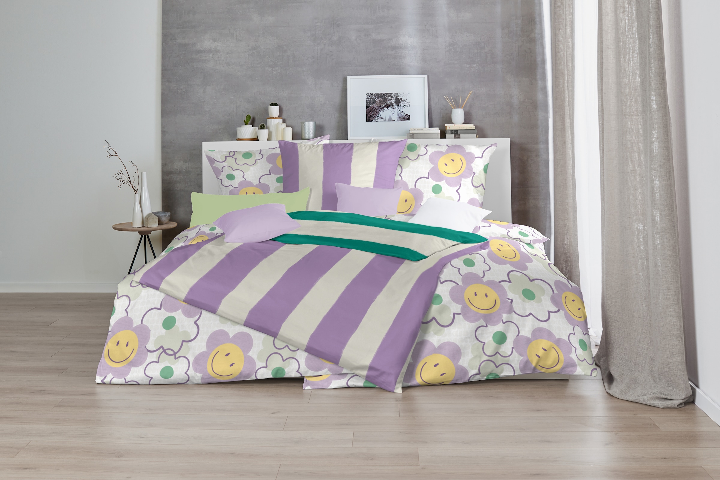 Primera Linge de lit »Renforce-Bettwäsche Color Block« 2 cuis avec combinaisons de couleurs vives et douces
