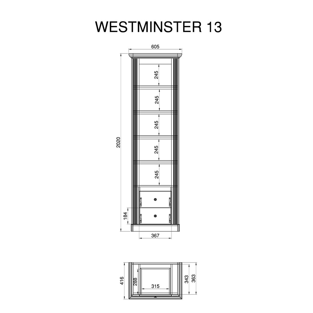 Home affaire Wohnwand »Westminster«, (Set, 4 St.), im romantischen Landhausstil