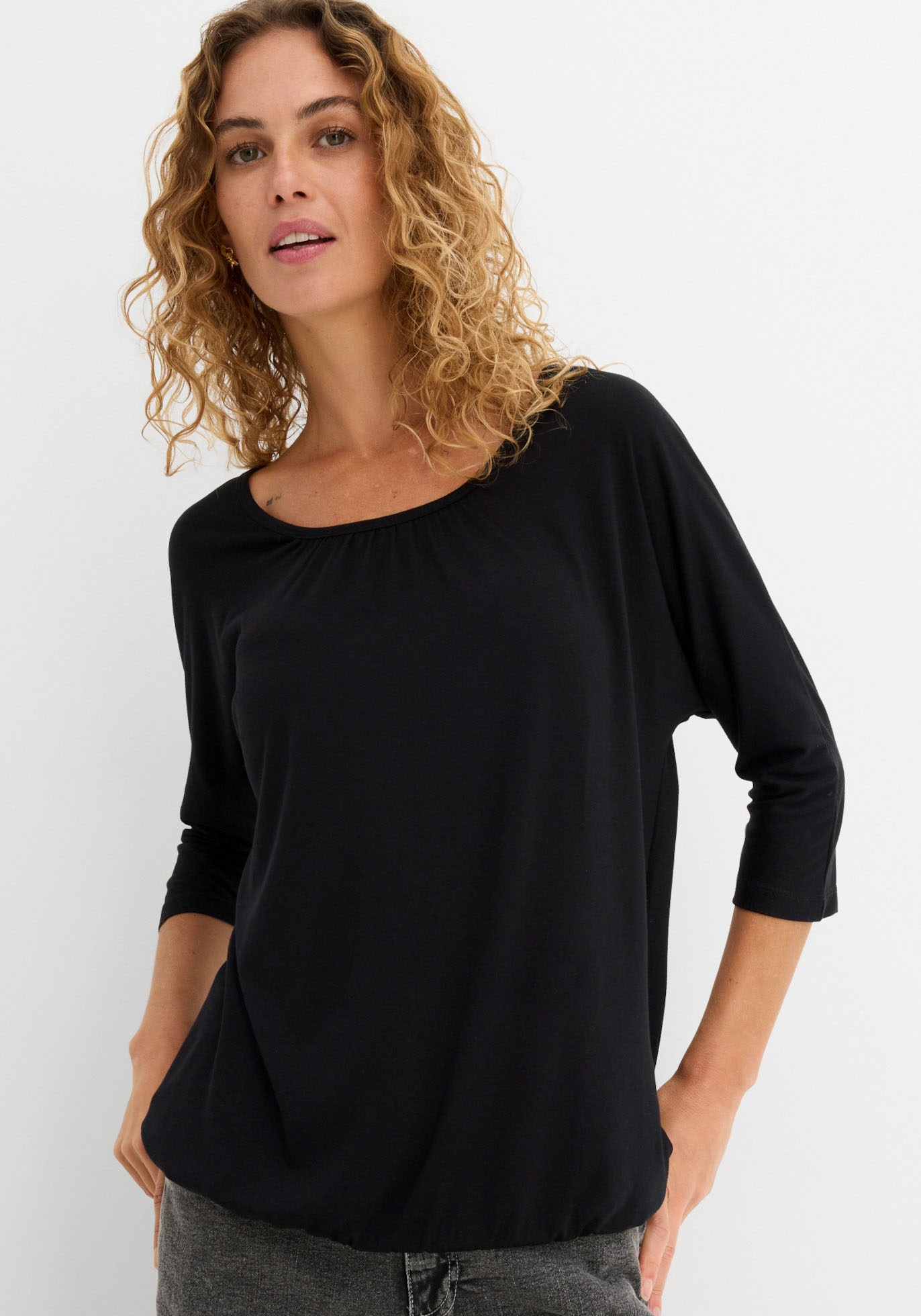 Image of bonprix Oversize-Shirt "Oversize-Shirt aus Viskose-Mix" lässig geschnittene Passform, mit Fledermausärmeln, aus Viskose-Mix