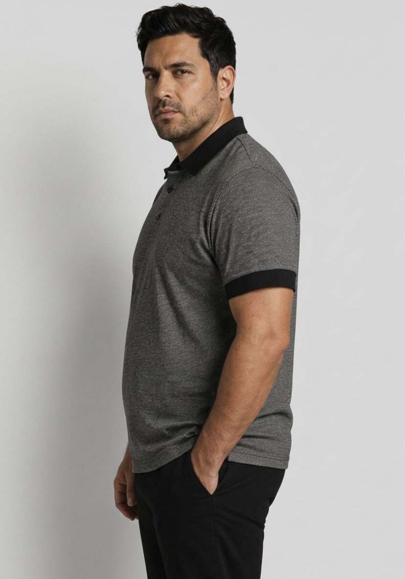 Man's World Plus Poloshirt »auch in Grosse Grössen bis Gr. 7XL Ärmel-Fit« Regular Fit, Kurzarm, mit Seitenschlitzen, gemustert