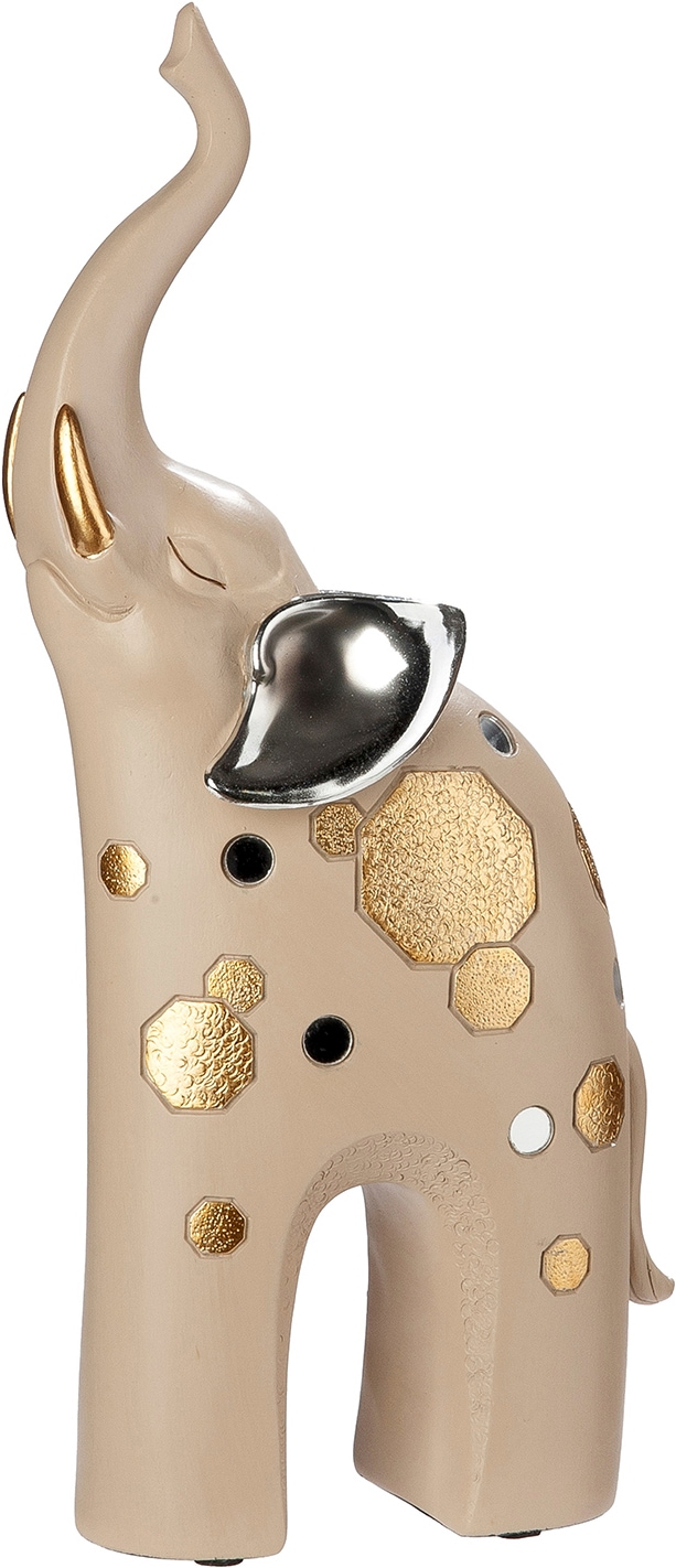 GILDE Sculpture »2tlg. Set Figur Elefant Midas creme« Figurine animale symbole de chance éléphant déco design élégant style ethnique