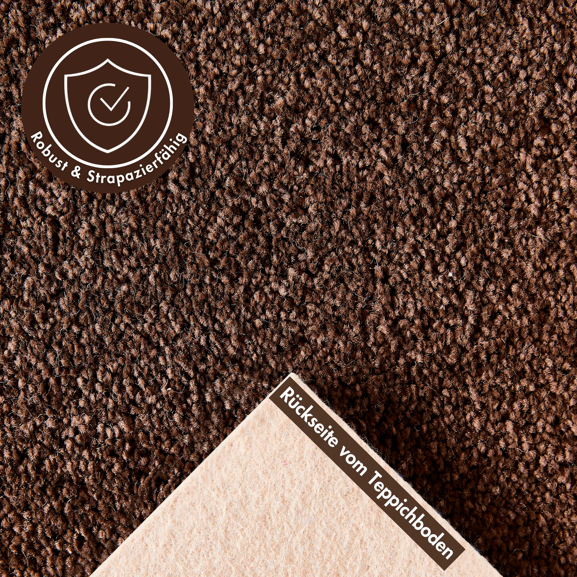 Andiamo Teppichboden »Sophie, Frisee-Velours, Made in Netherlands«, rechteckig, 12 mm Höhe, Uni Farben, Breite 400 cm oder 500 cm, strapazierfähig & pflegeleicht