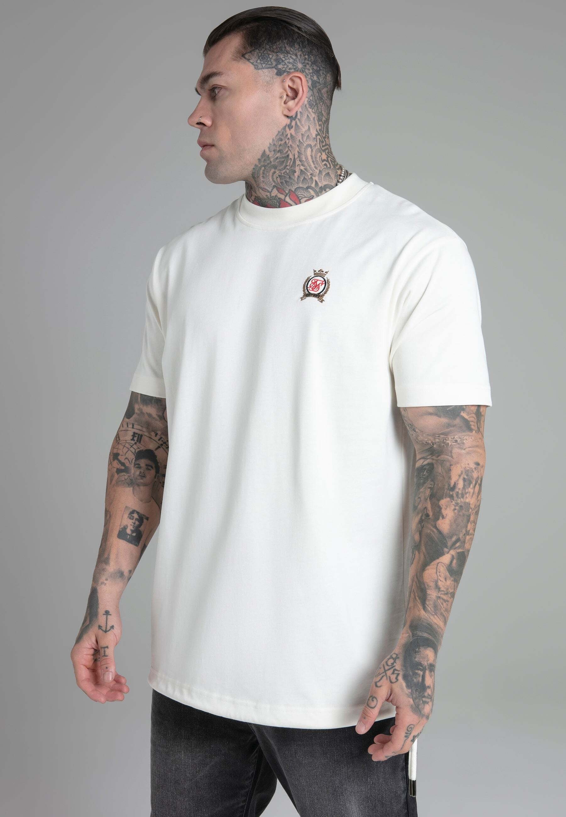 T-Shirt »Siksilk T-Shirt Oversized T-Shirt in Ecru«