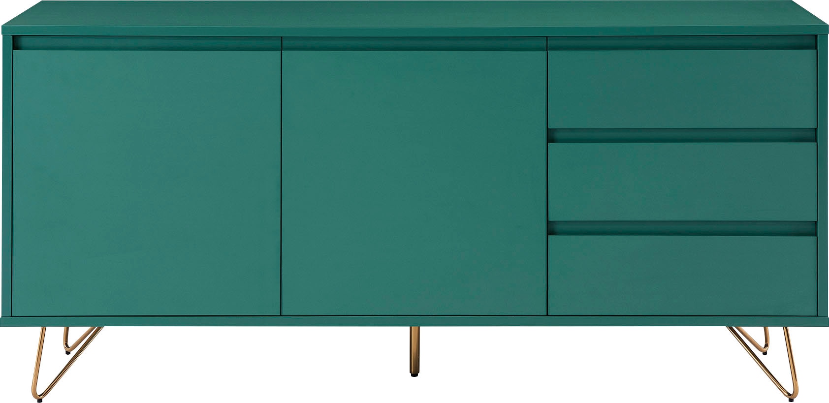 Image of SalesFever Sideboard "Bolton Zeitlose Kommode für stilvolle Ordnung" Kommode mit Haarnadelbeine aus Metall mit Messinglegierung