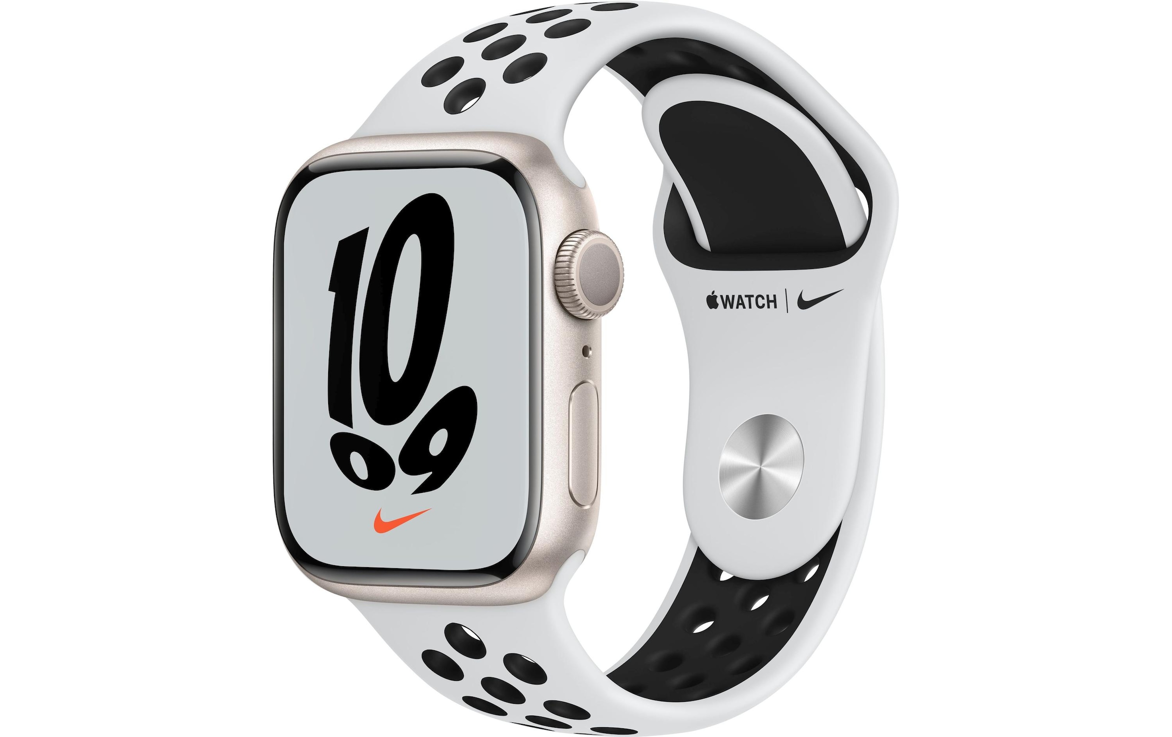 Image of Apple Smartwatch »Serie 7, GPS, 41 mm Aluminiumgehäuse mit Nike-Sportarmband«, (Watch OS MKN33FD/A) bei Ackermann Versand Schweiz