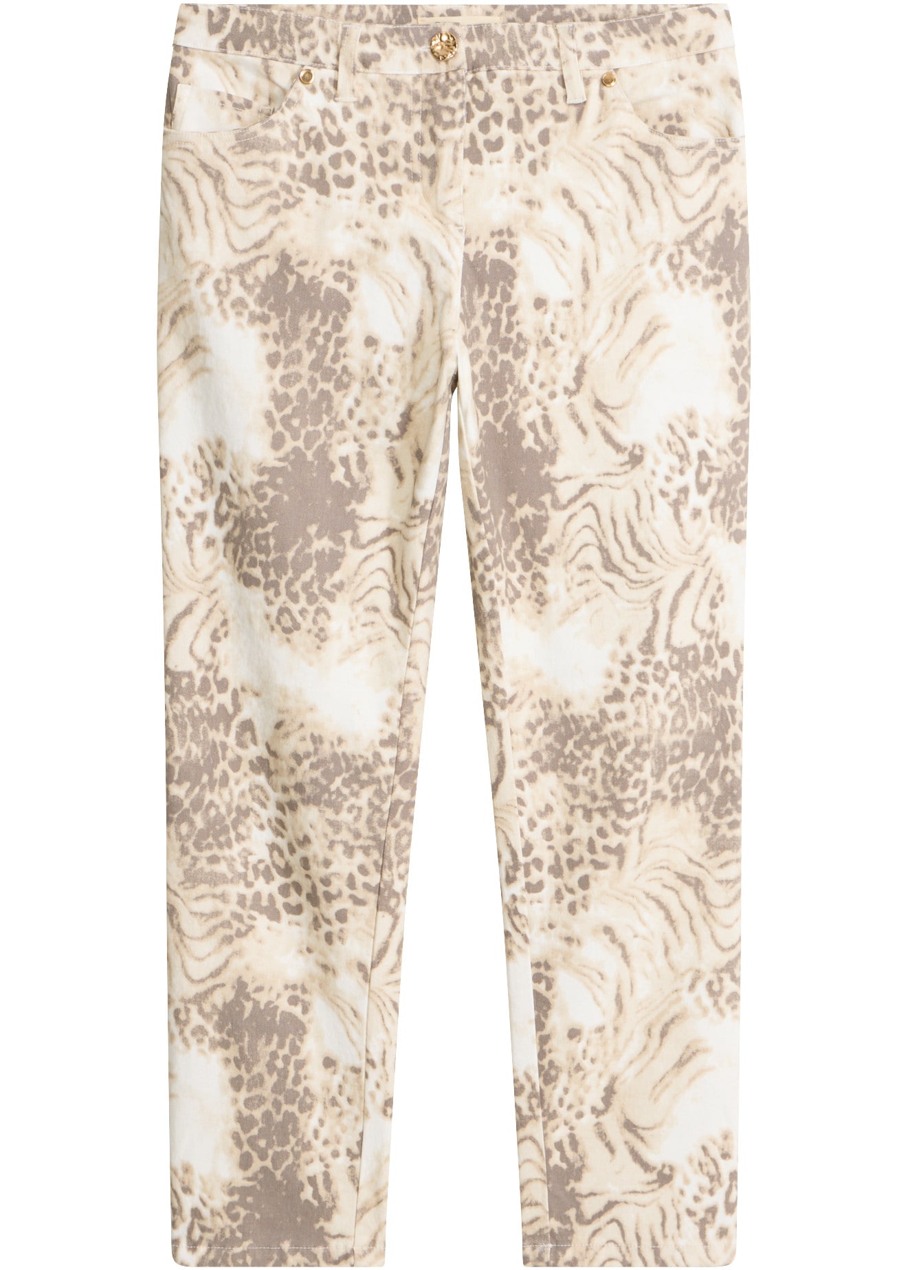 bonprix Pantalon 7/8  Slim Fit Passform, 7/8-Länge, Five-Pocket-Design, mit Gürtelschlaufen