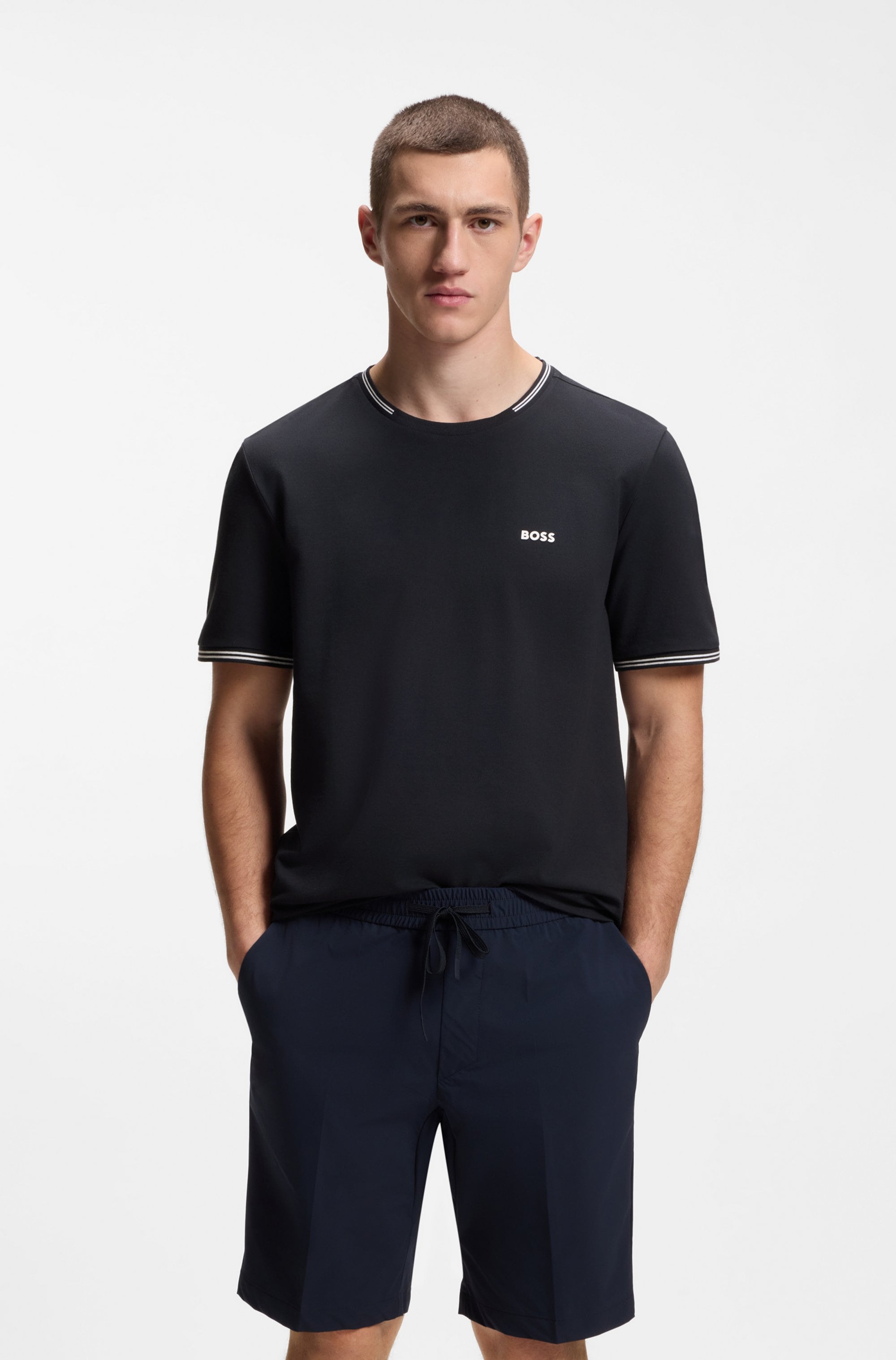 BOSS GREEN T-shirt »Taul« aus softem Stretch-Baumwoll-Piqué, Regular Fit, Kühlend