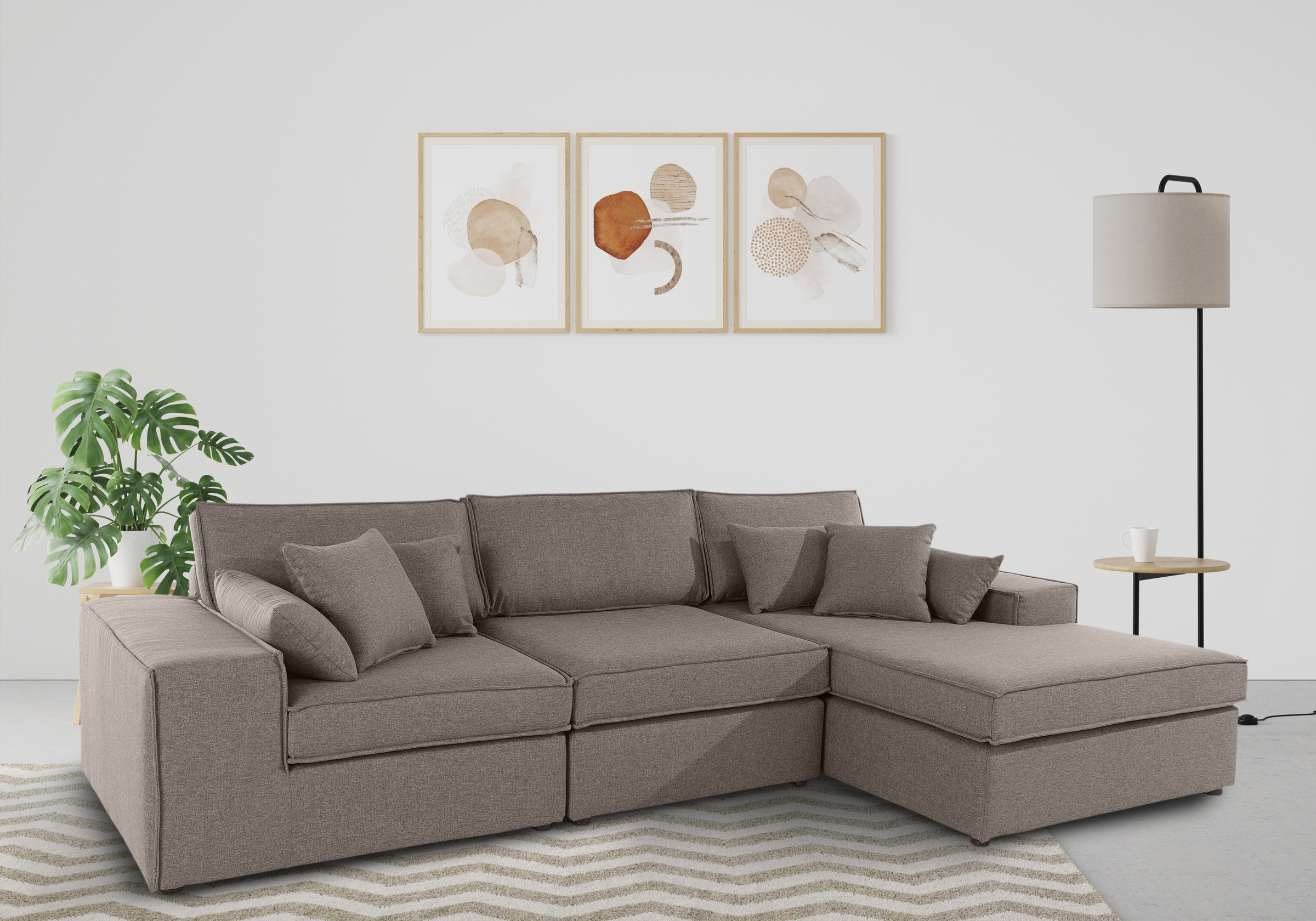 GOODproduct Ecksofa »Florid L-Form« 3 Teile, bestehend aus Modulen, viele Bezugsqualitäten, auch in Cord