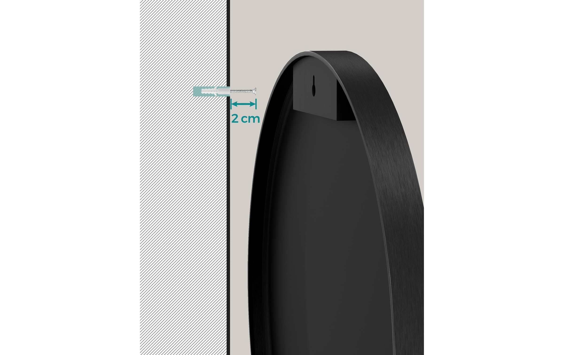 SONGMICS Spiegel »Ø 61 cm Schwarz«