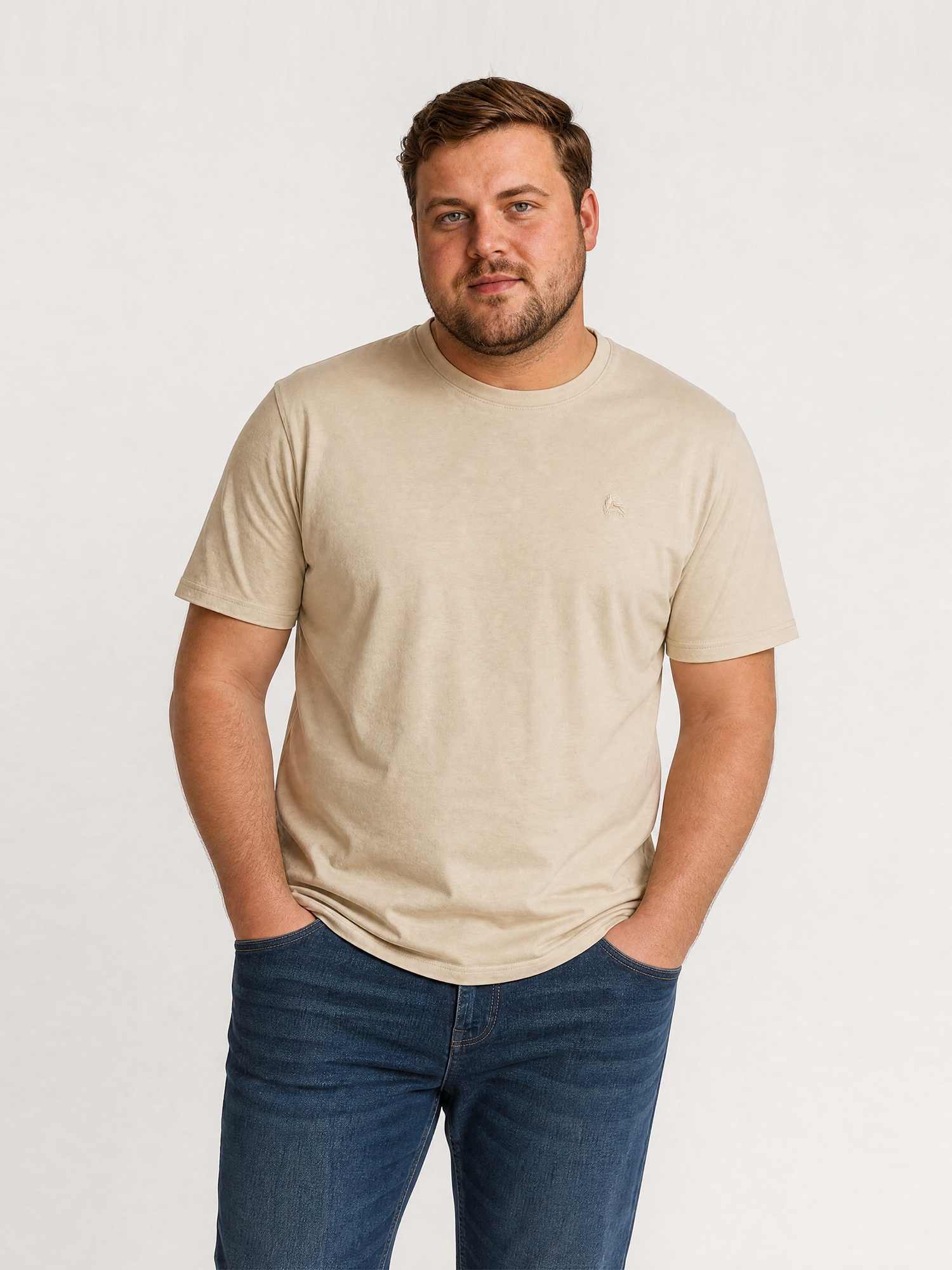 Image of LERROS Rundhalsshirt "Sommerliches T-Shirt mit O-Neck in grossen Grössen"