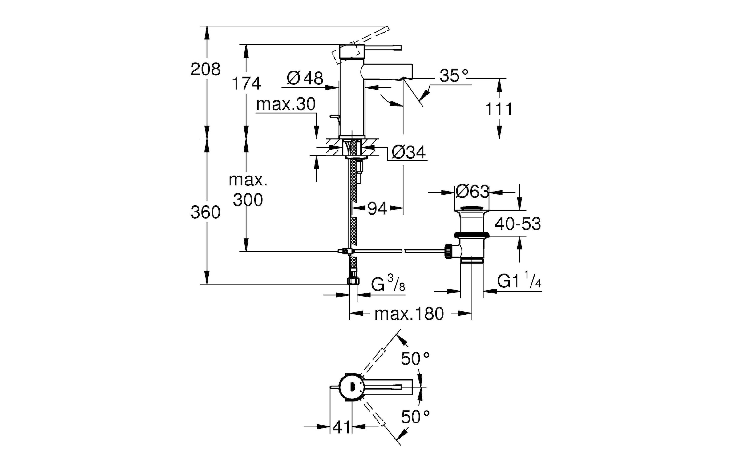 Grohe Badarmatur »Essence Einhand Waschtischbatterie«