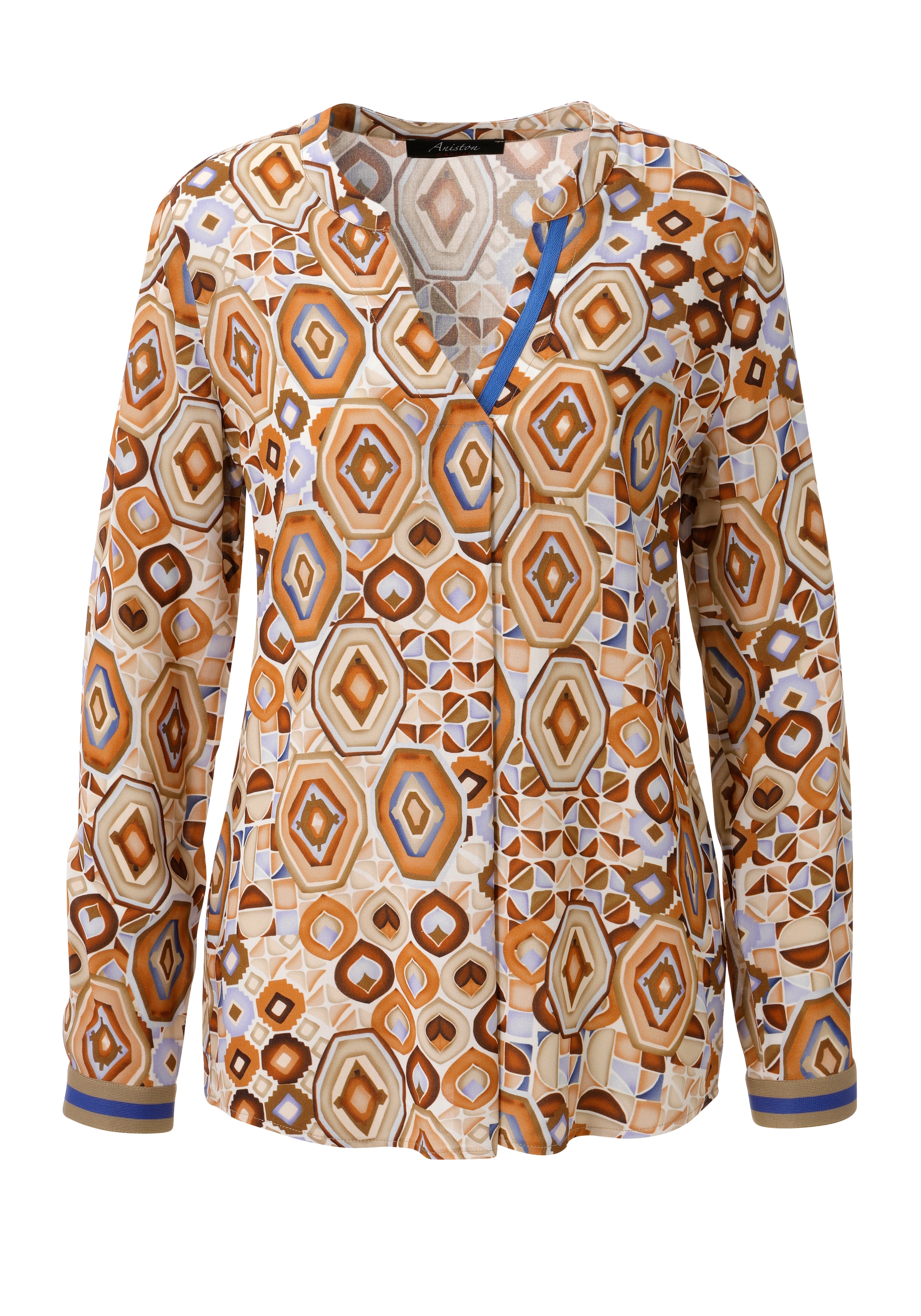 Aniston CASUAL Blouse à enfiler Avec motif rétro aux couleurs harmonieuses - NOUVELLE COLLECTION
