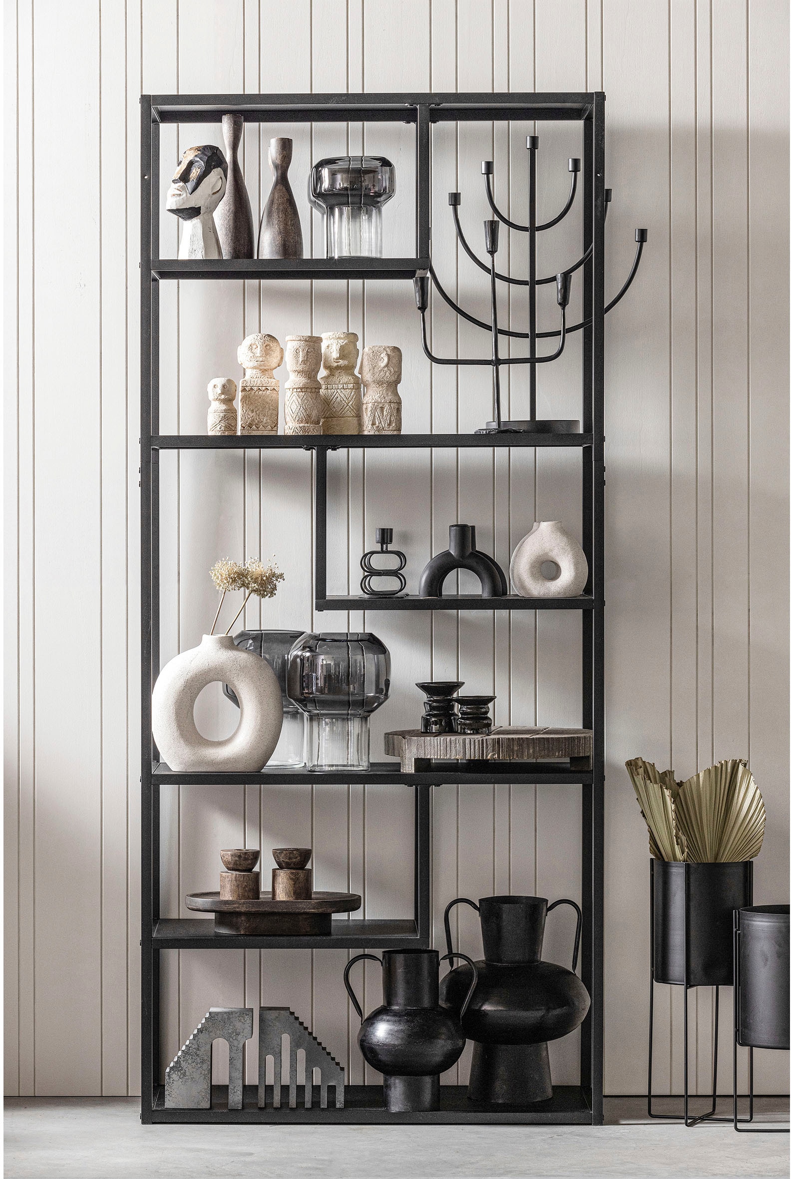 WOOOD Bücherregal »Teun Metall pulverbeschichtet, H 188 x B 85 x T 35 cm« Tragkraft 30 kg pro Boden, Wandbefestigung, Pfleigleicht