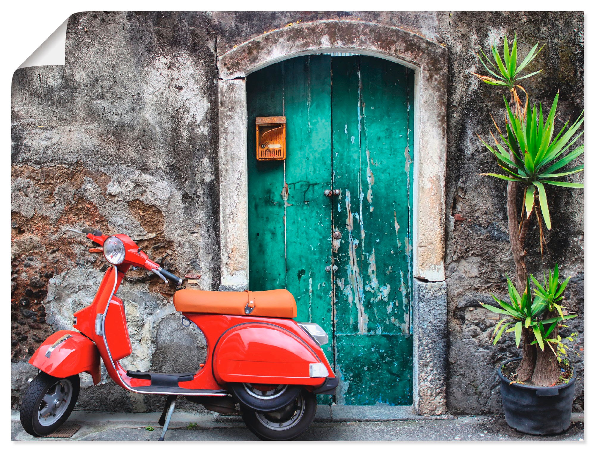 Image of Artland Wandbild »Roter Motorroller«, Motorräder & Roller, (1 St.), in vielen Grössen & Produktarten - Alubild / Outdoorbild für den Aussenbereich, Leinwandbild, Poster, Wandaufkleber / Wandtattoo auch für Badezimmer geeignet bei Ackermann Versand Schweiz